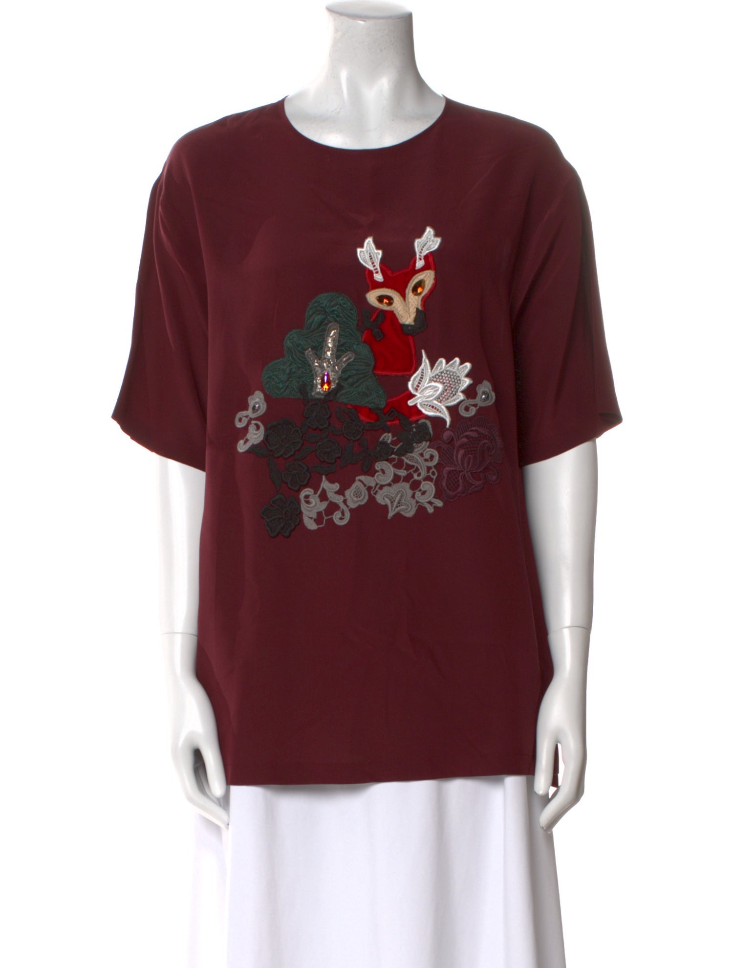 Dolce & Gabbana Silk Graphic Print T-Shirt