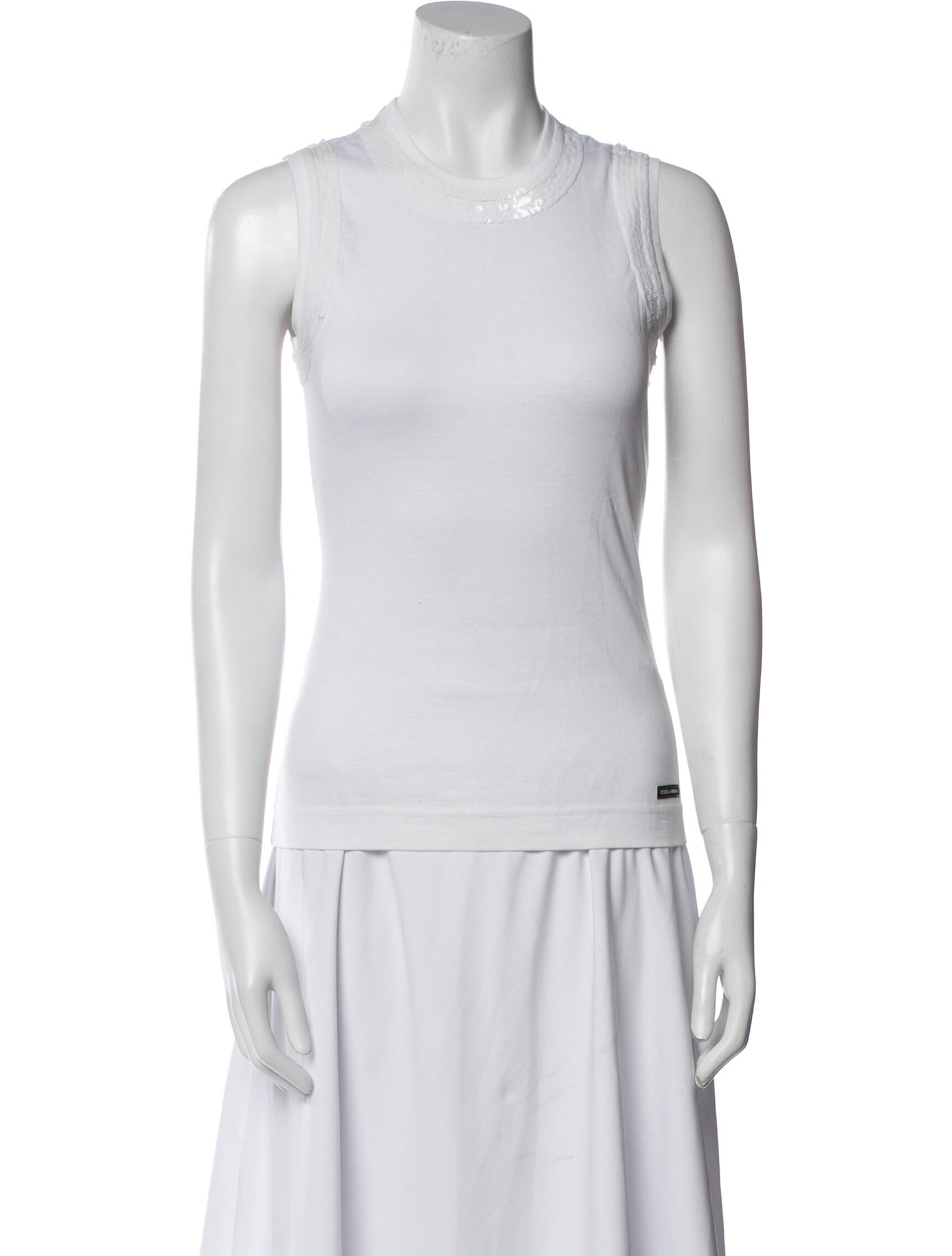 Dolce & Gabbana Mock Neck Sleeveless Top