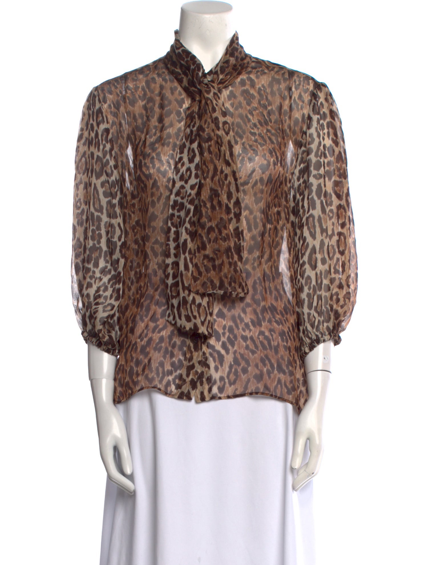 Dolce & Gabbana Silk Animal Print Blouse