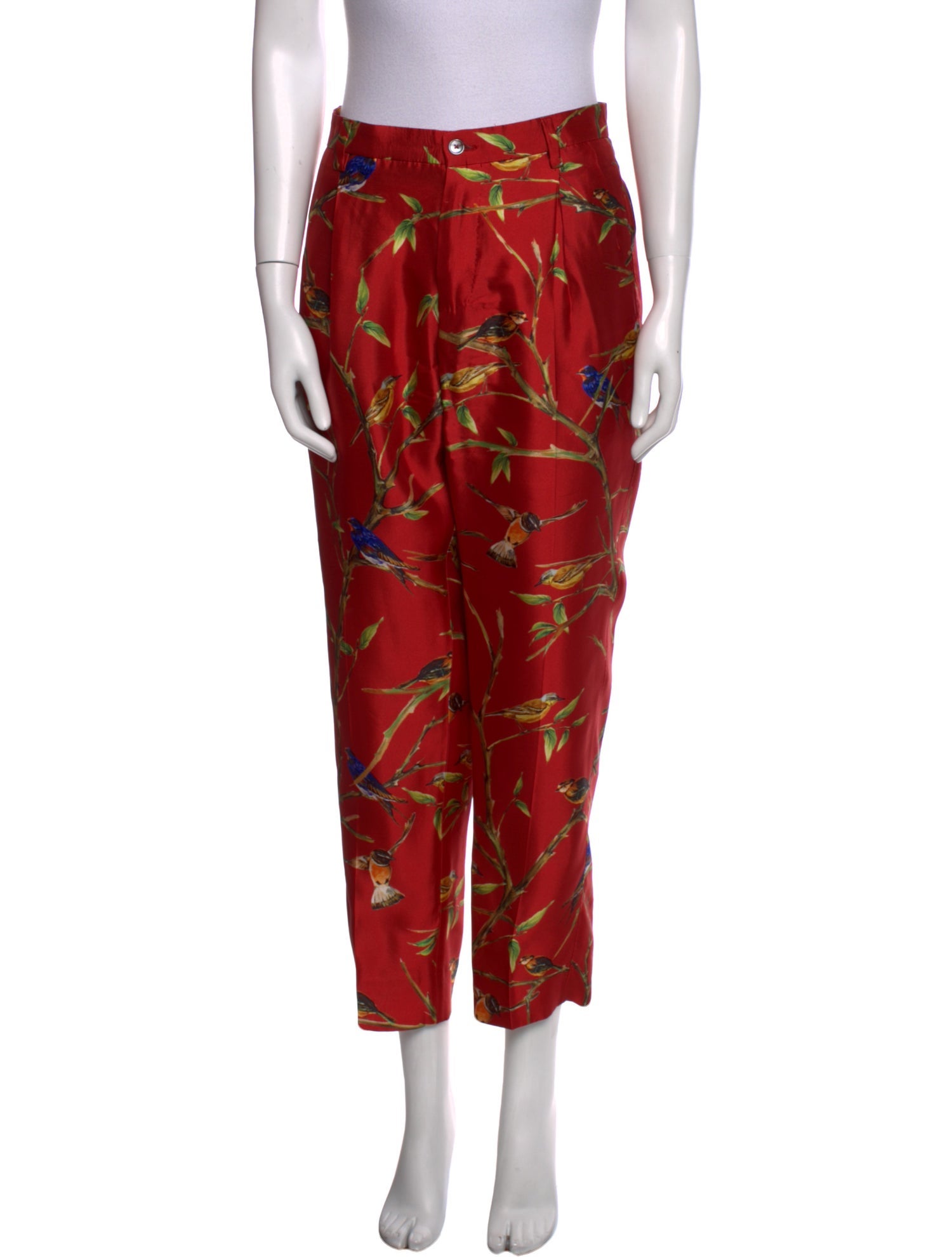 Dolce & Gabbana Silk Straight Leg Pants