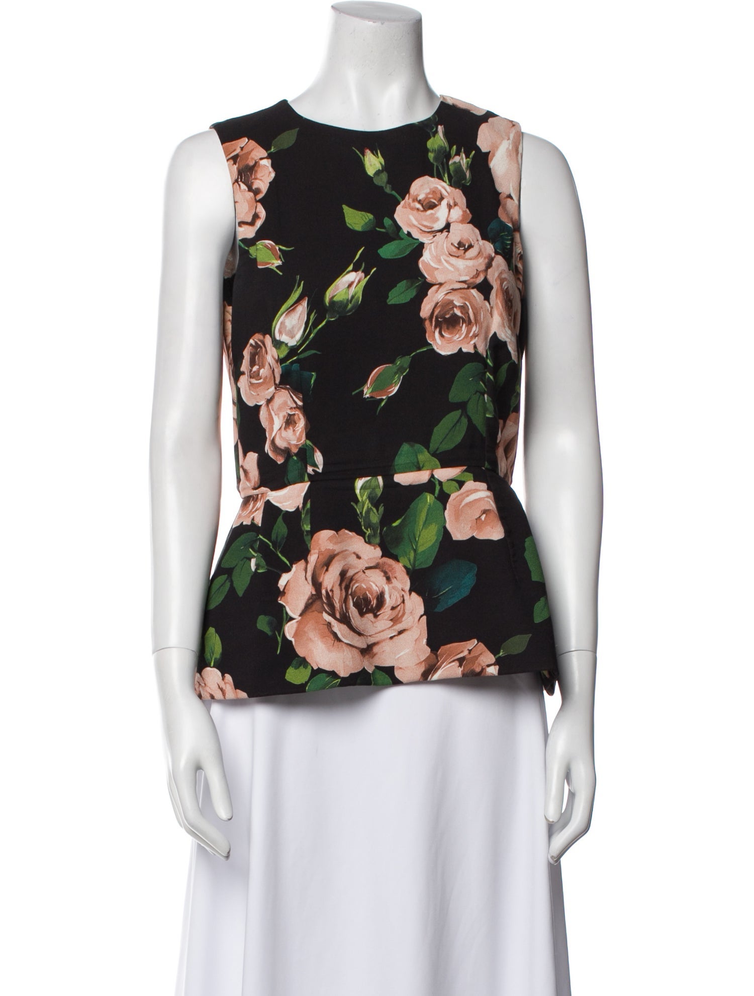 Dolce & Gabbana Floral Print Scoop Neck Blouse