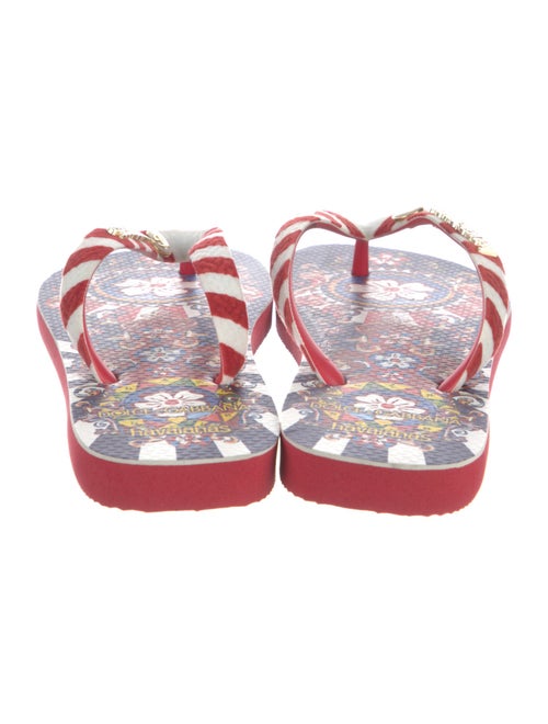 Dolce & Gabbana Rubber Striped Flip Flops