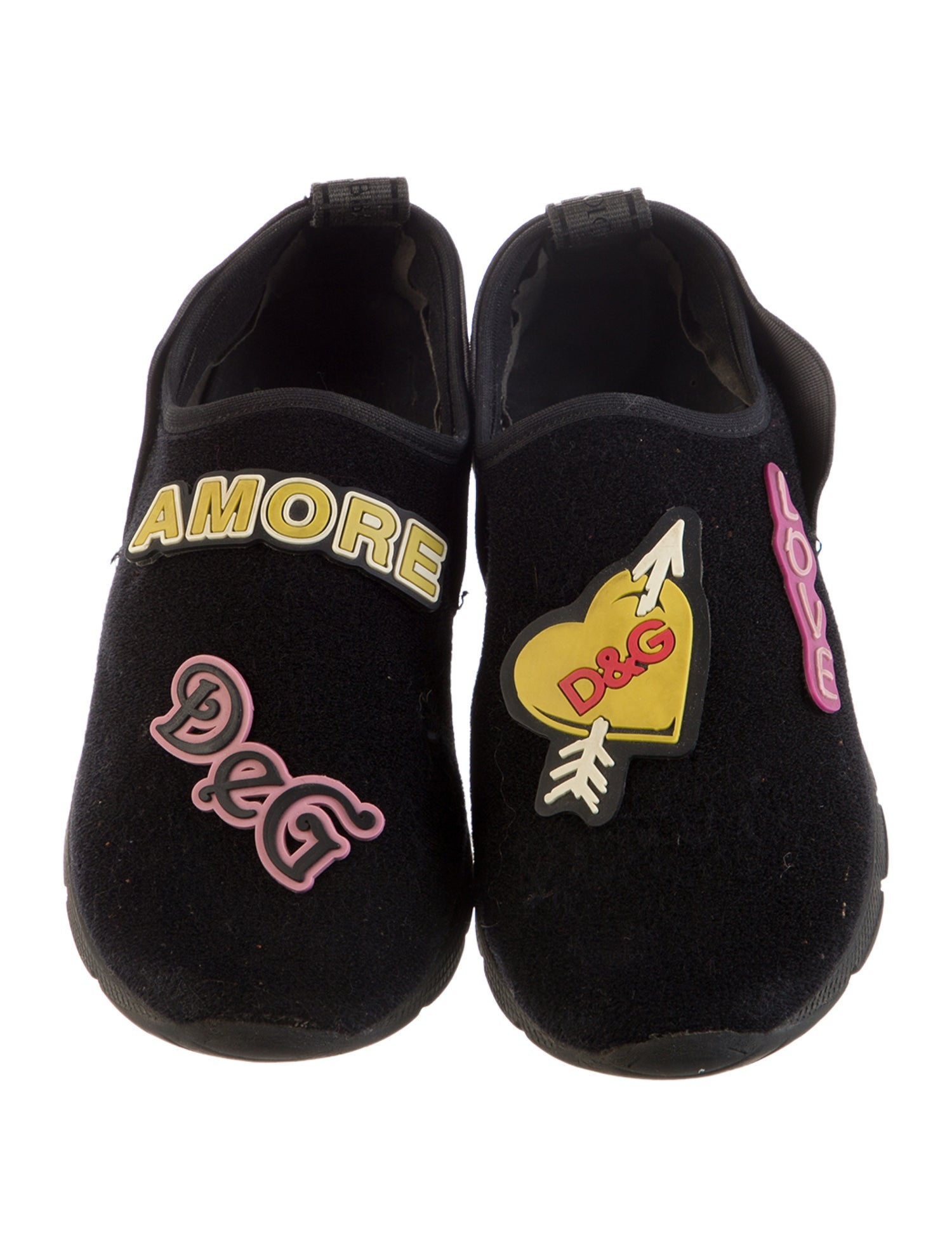 Dolce & Gabbana Girls' Patch Multicolor Slip On Sneakers