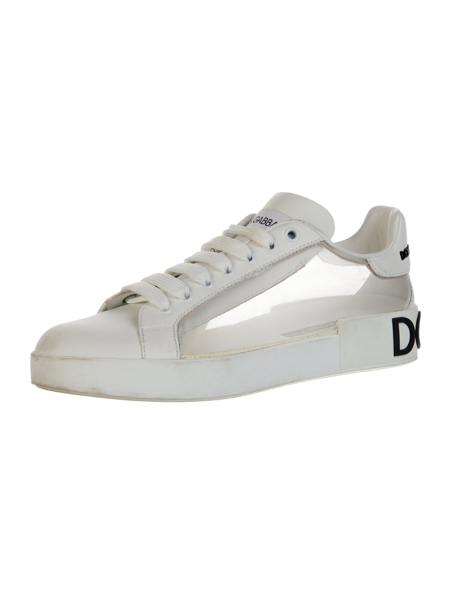 Dolce & Gabbana Leather Mesh Accents Sneakers