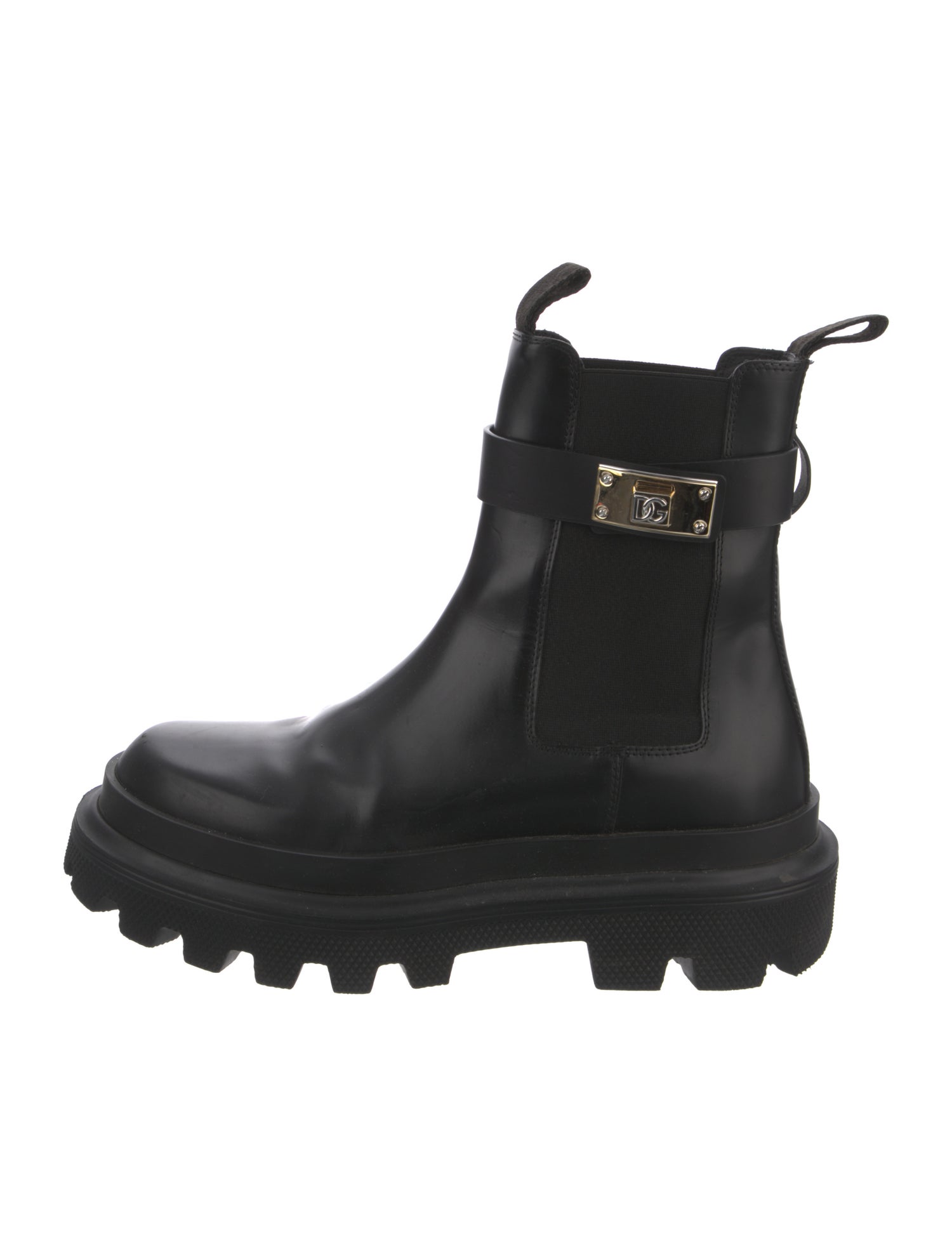 Dolce & Gabbana Leather Rain Boots