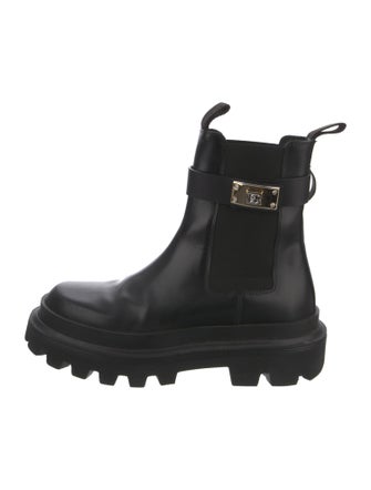 Dolce & Gabbana Leather Rain Boots
