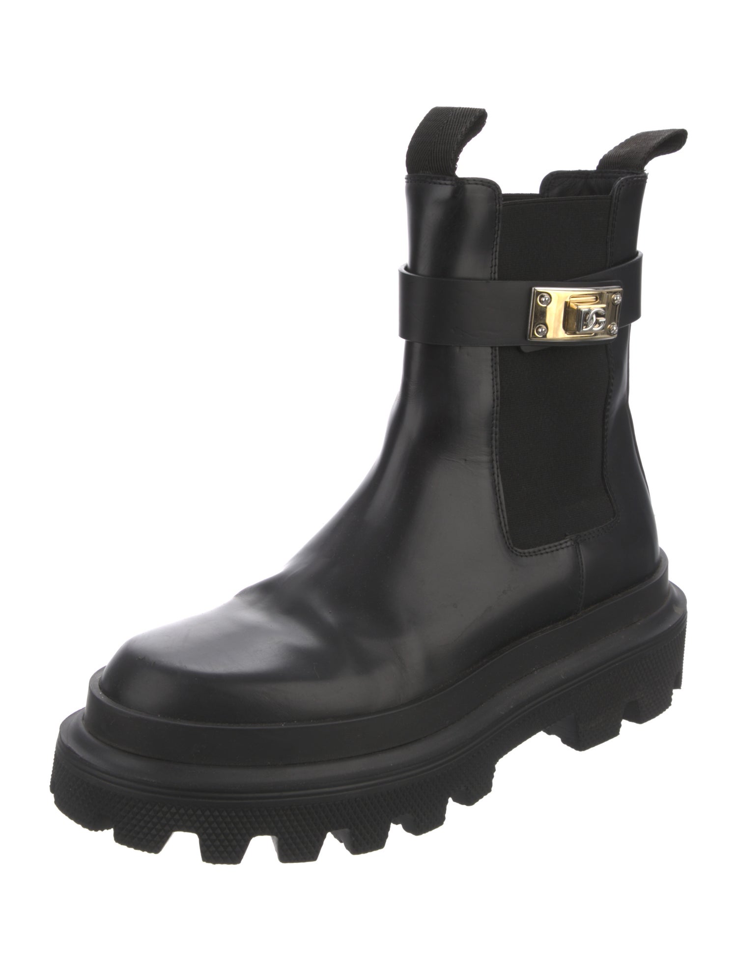 Dolce & Gabbana Leather Rain Boots