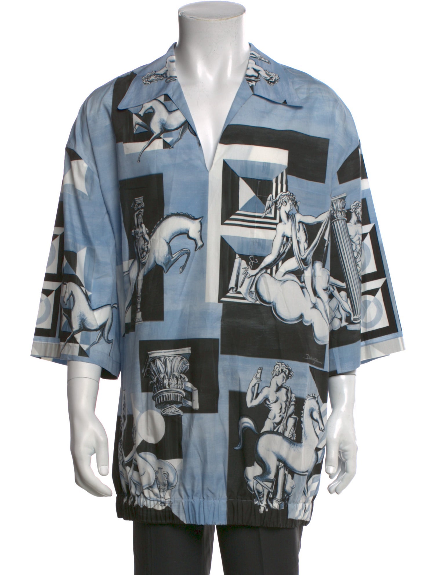 Dolce & Gabbana Printed Three-Quarter Sleeve Shirt