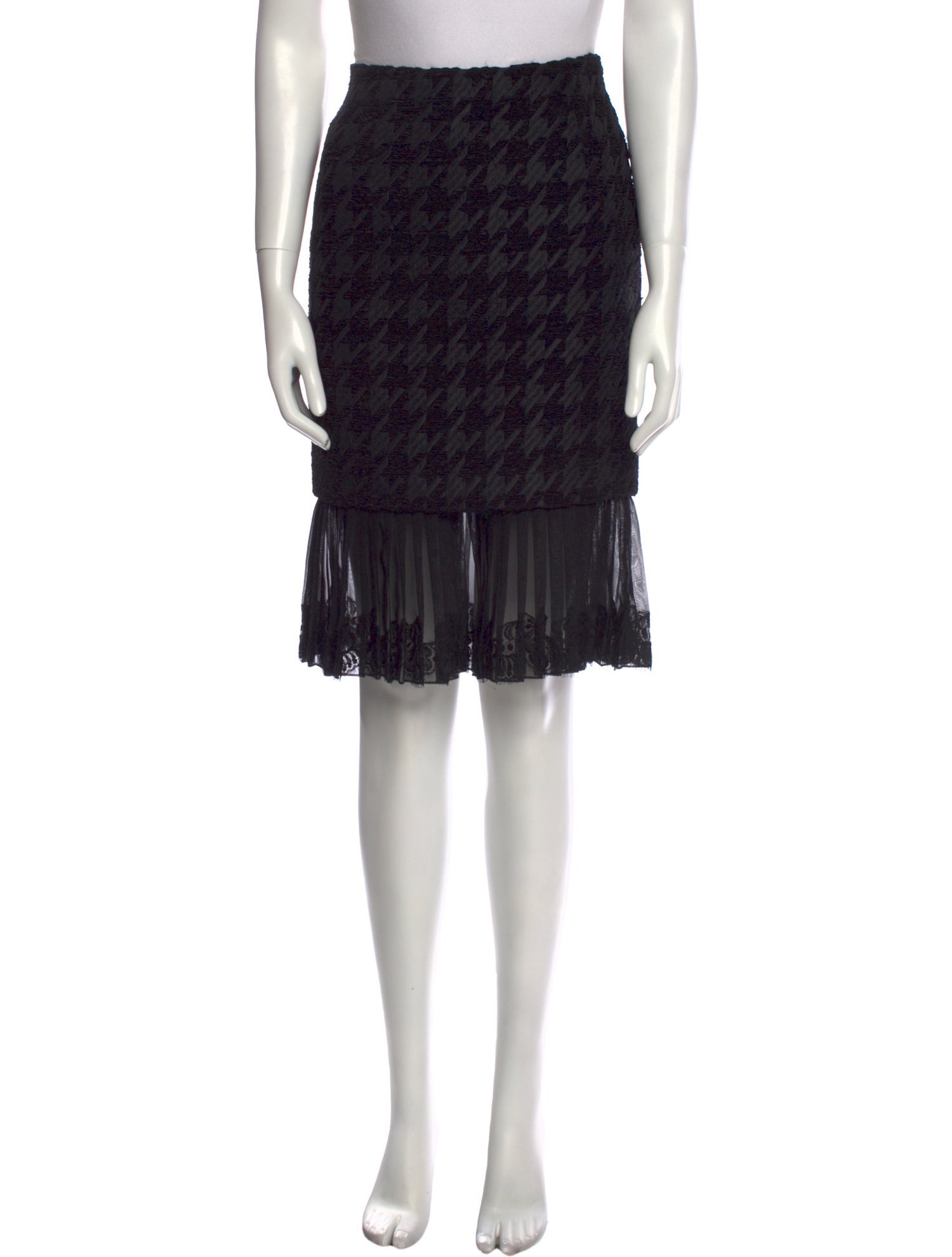 Dolce & Gabbana Houndstooth Print Knee-Length Skirt