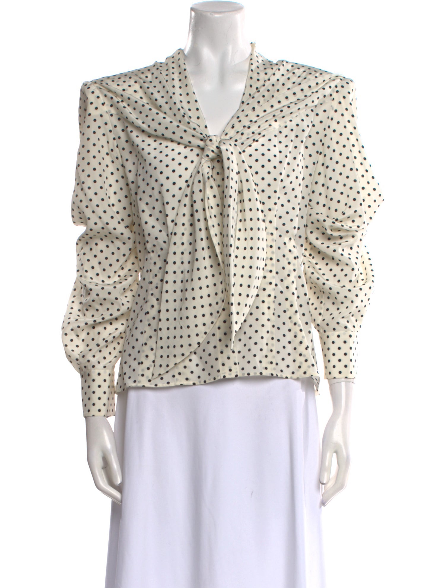 Dolce & Gabbana Silk Polka Dot Print Blouse