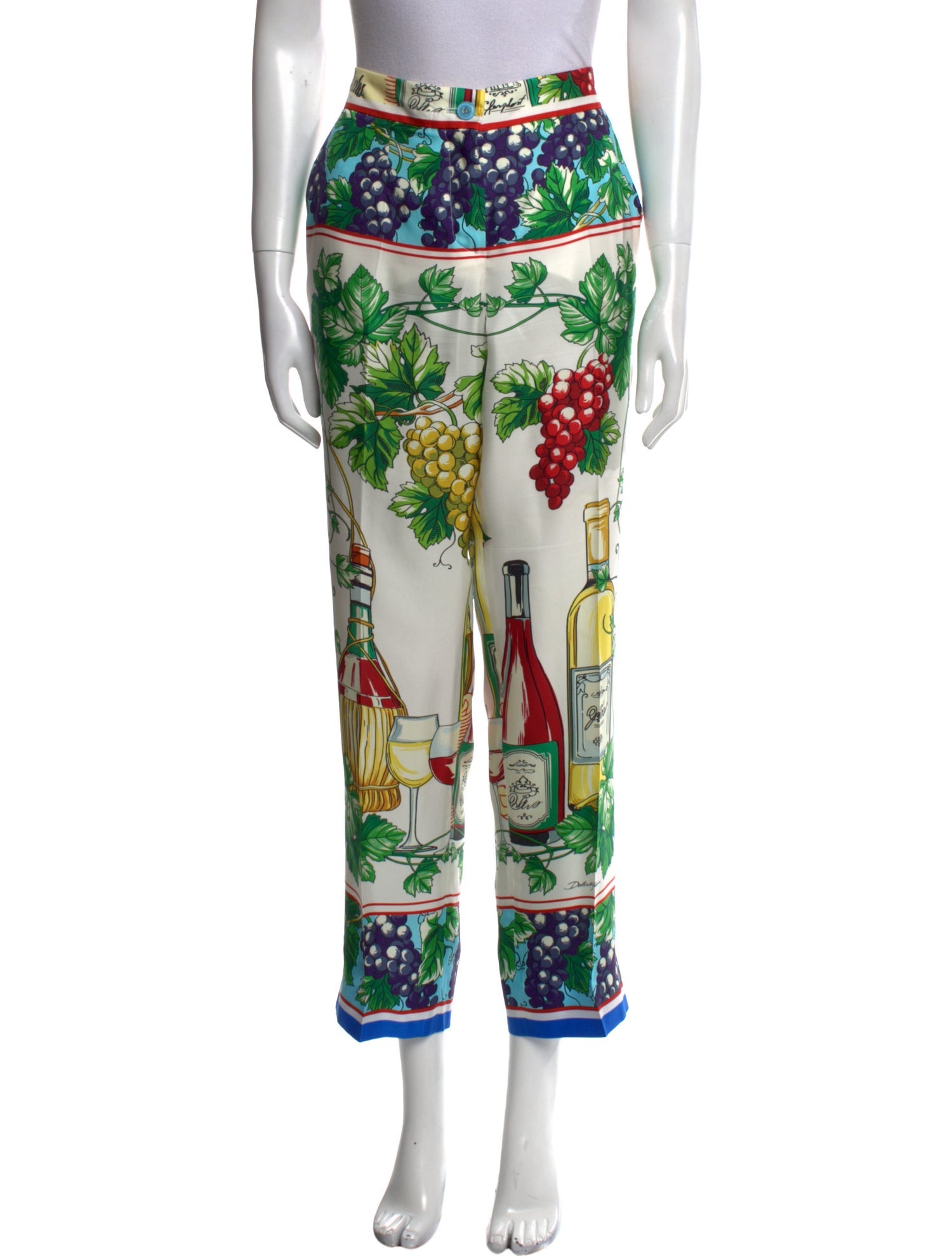 Dolce & Gabbana Silk Straight Leg Pants