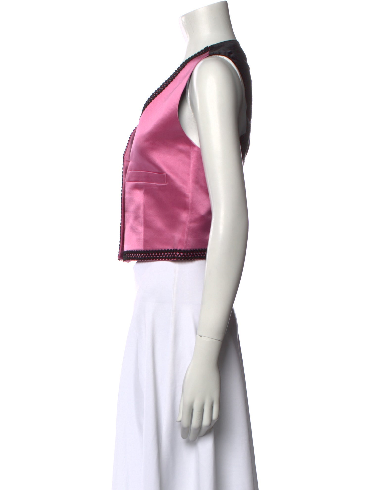 Dolce & Gabbana Silk V-Neck Crop Top