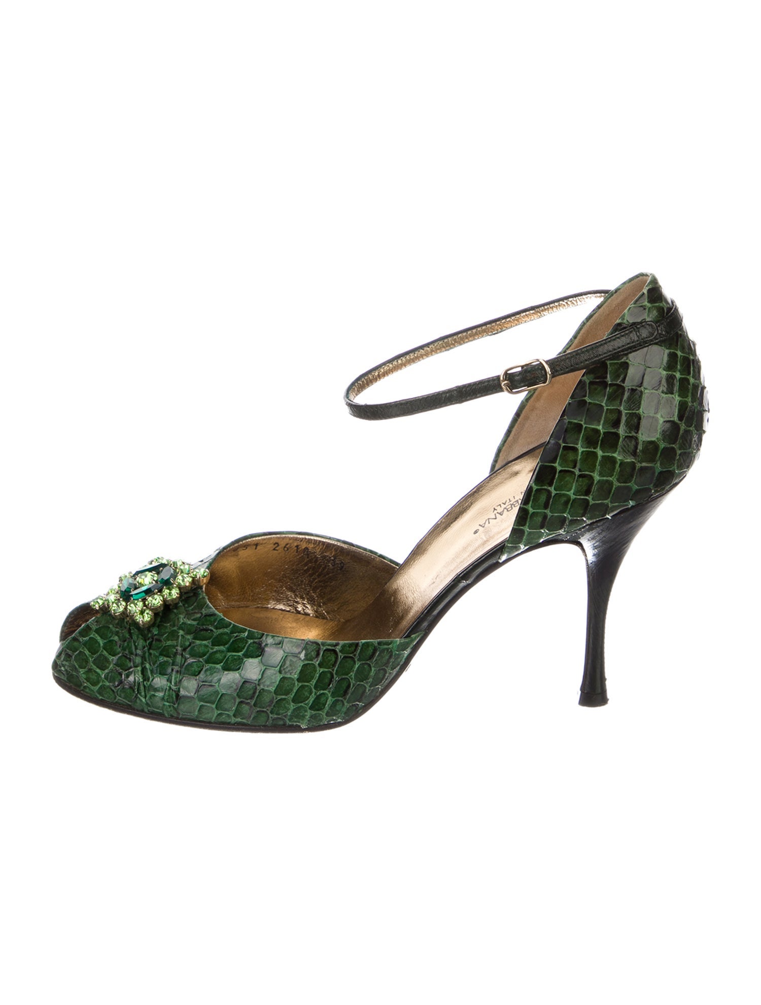 Dolce & Gabbana Snakeskin Animal Print D'Orsay Pumps