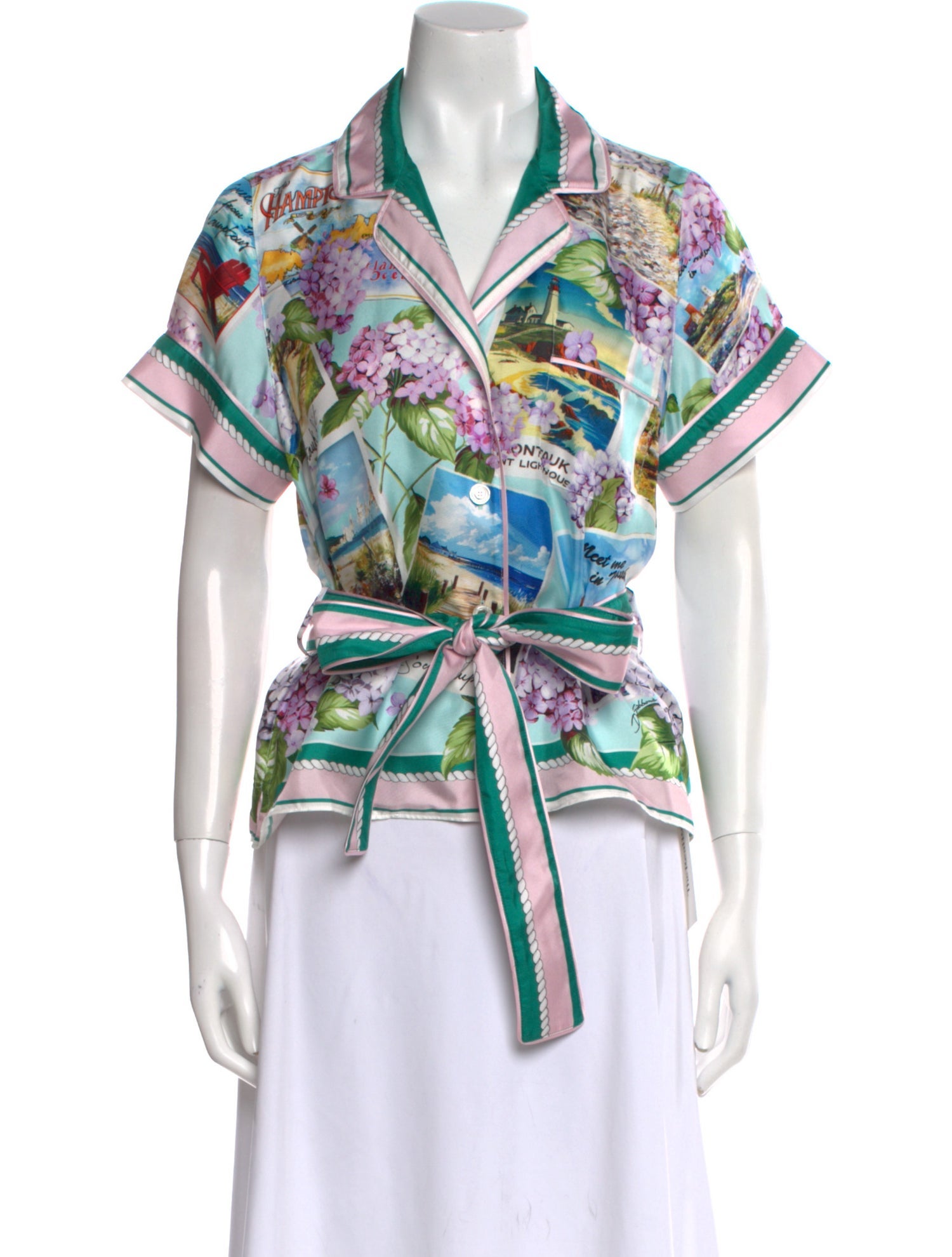 Dolce & Gabbana Silk Printed Crop Top