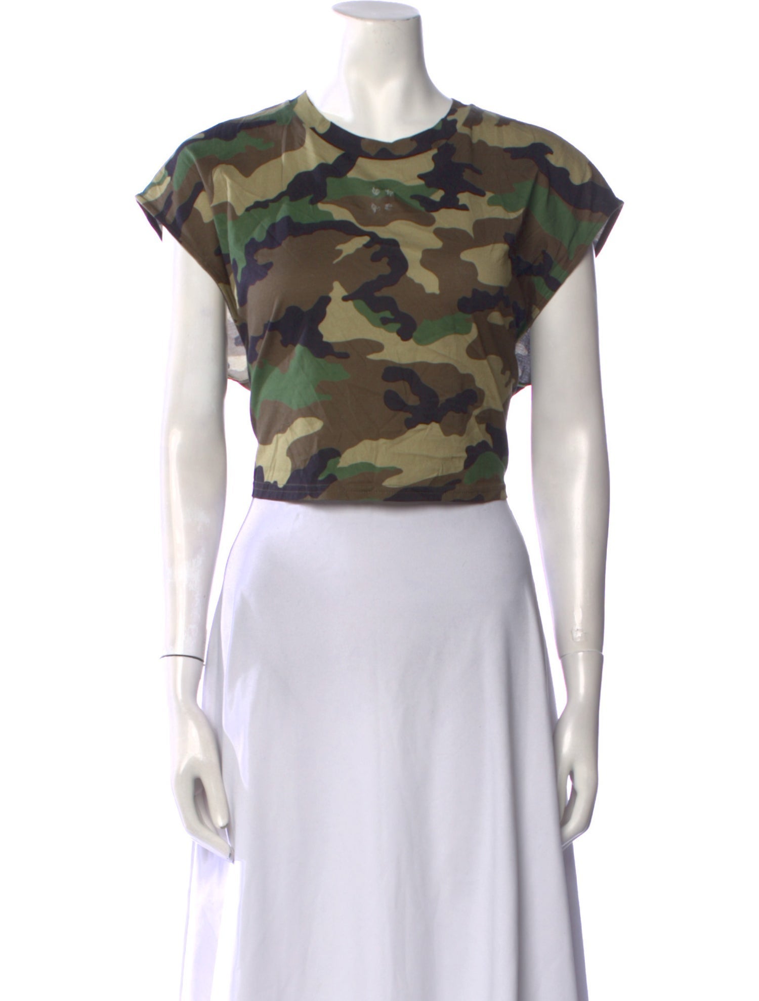 Dolce & Gabbana Camouflage Print Scoop Neck Crop Top w/ Tags