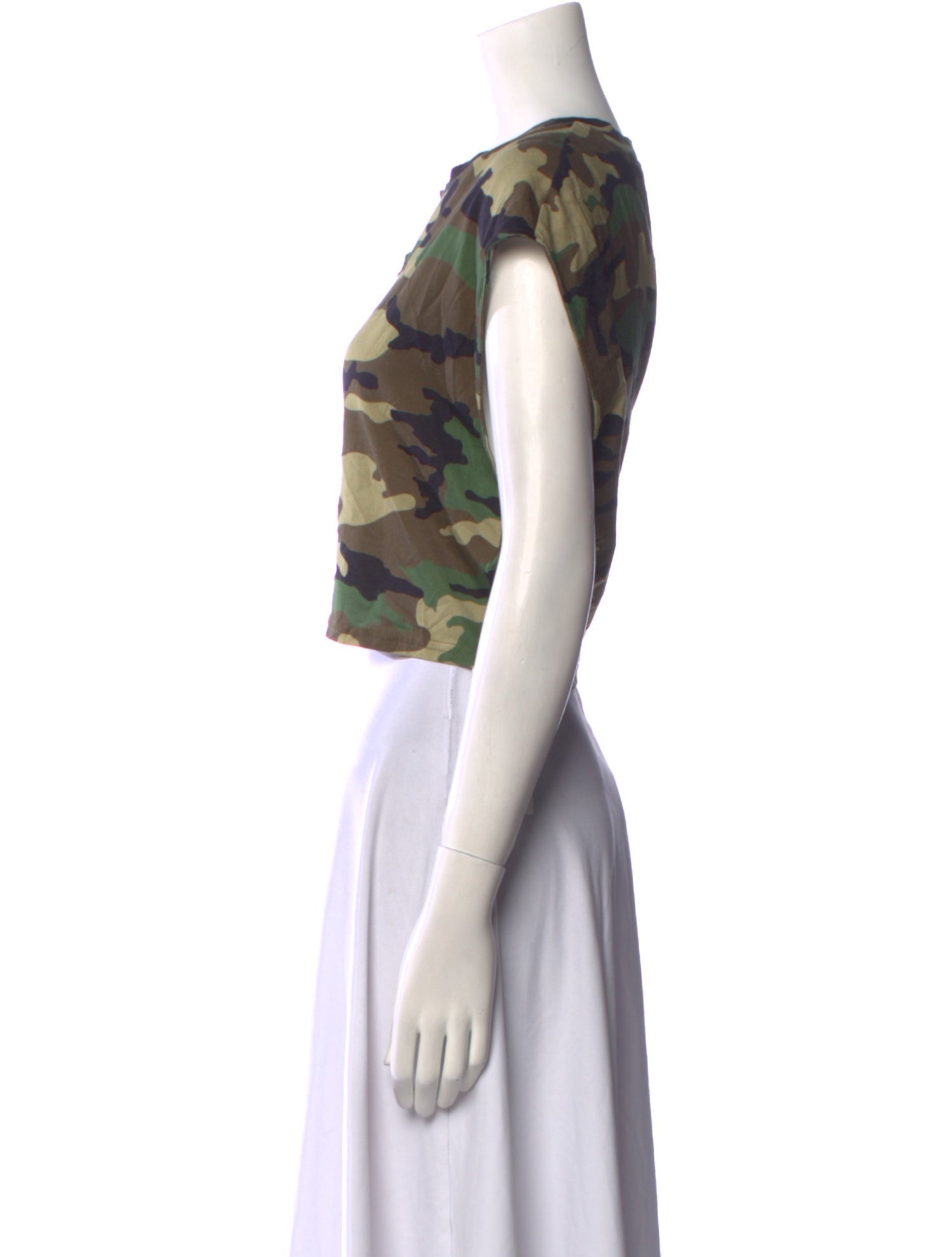 Dolce & Gabbana Camouflage Print Scoop Neck Crop Top w/ Tags