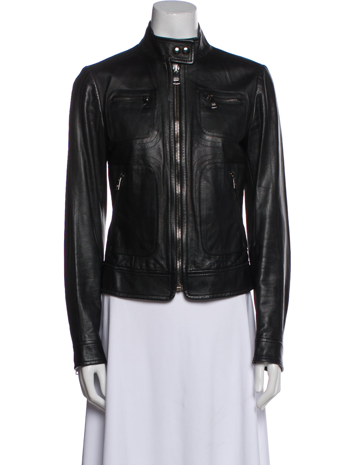 Dolce & Gabbana Lamb Leather Biker Jacket