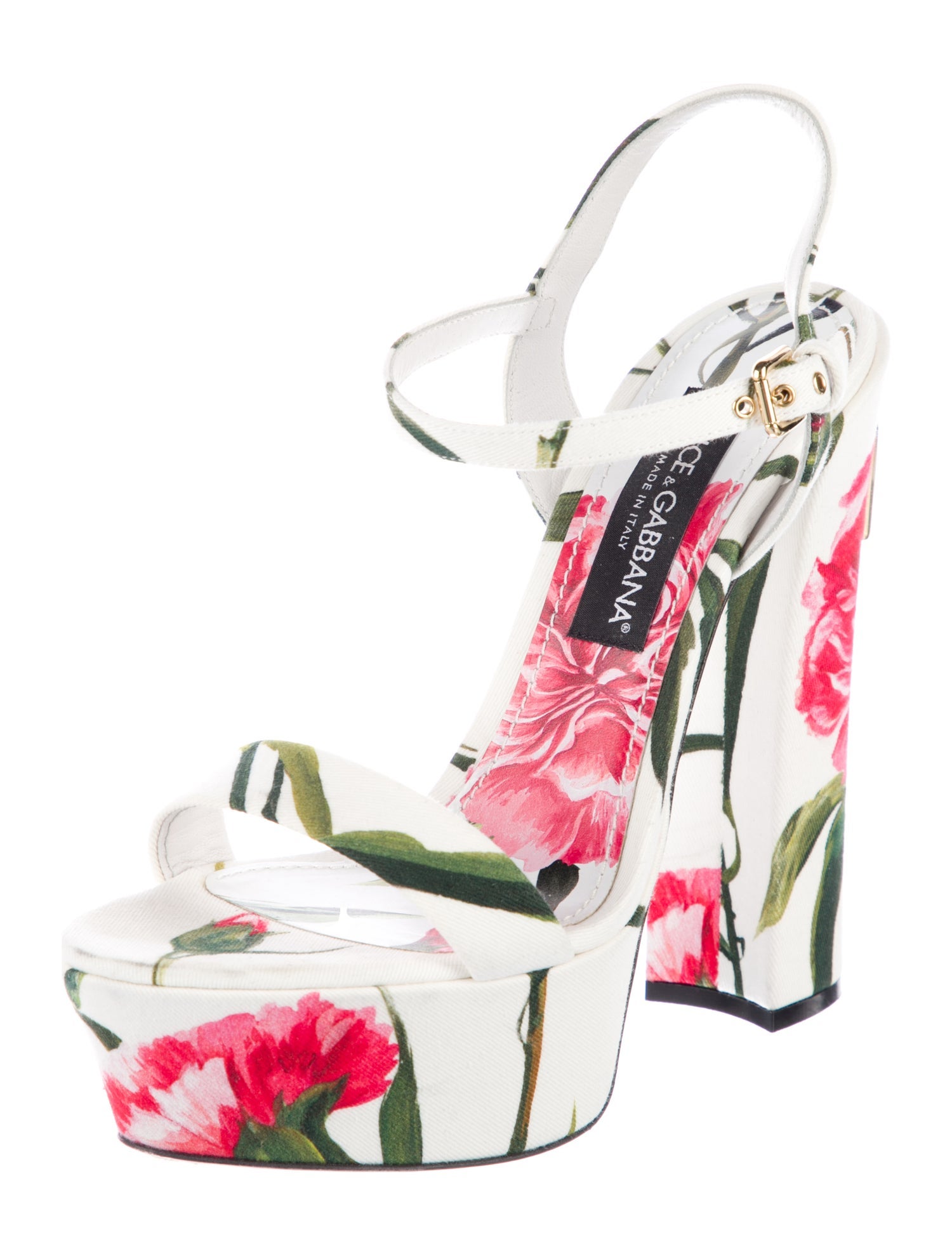 Dolce & Gabbana Floral Print Slingback Sandals