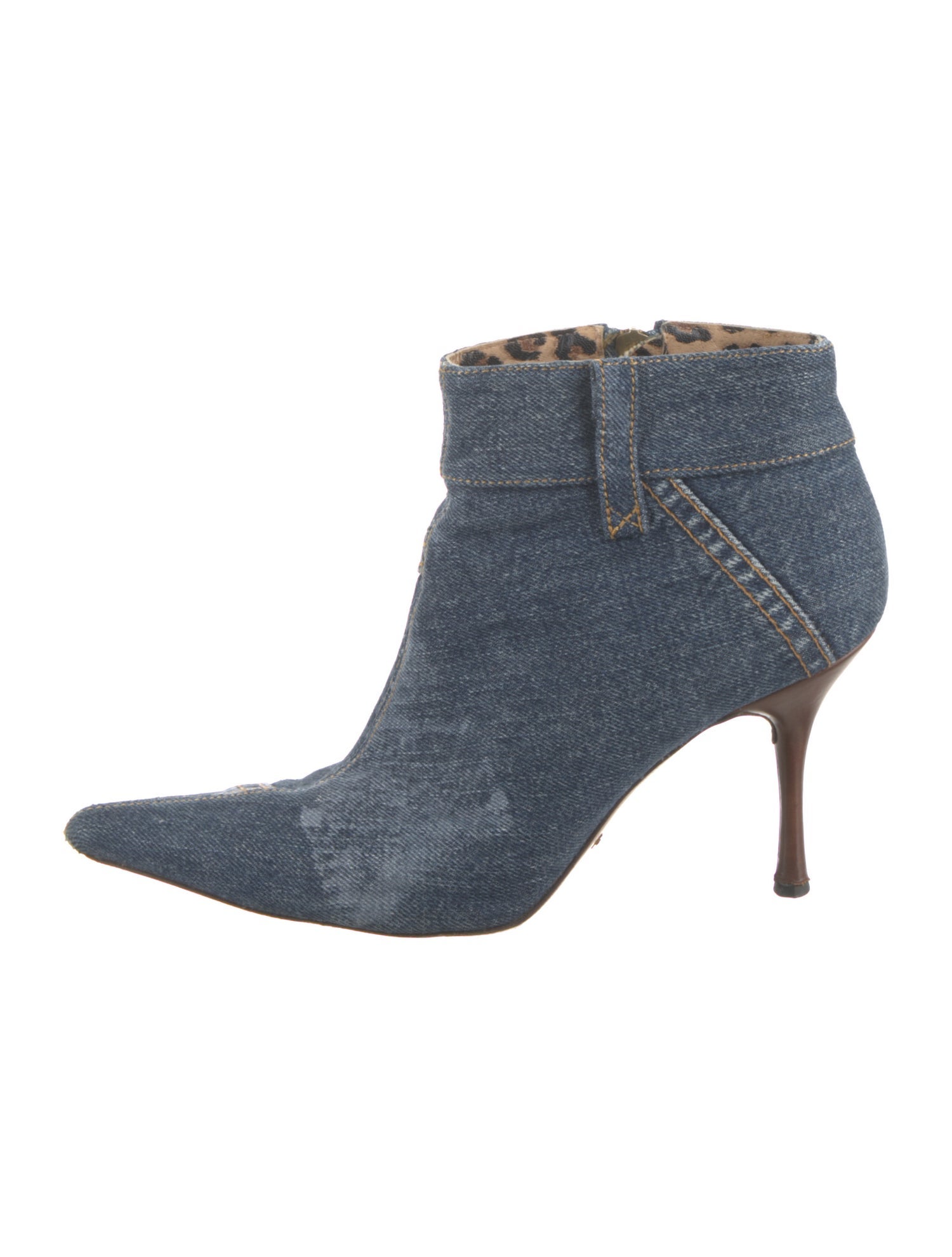 Dolce & Gabbana Denim Animal Print Boots