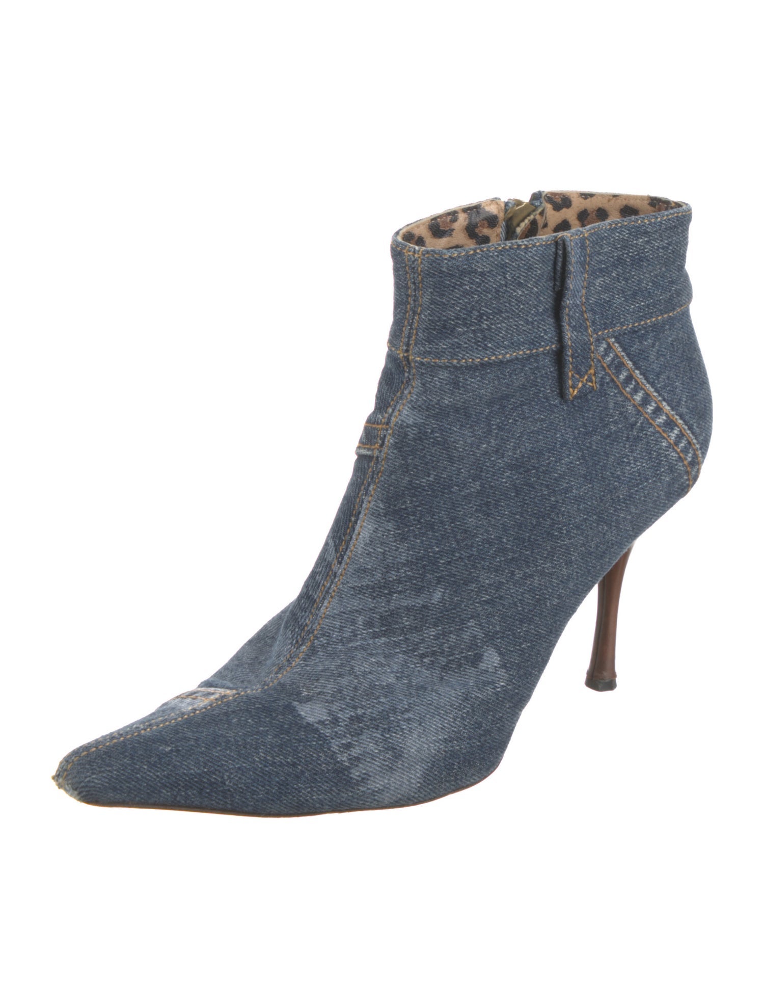 Dolce & Gabbana Denim Animal Print Boots