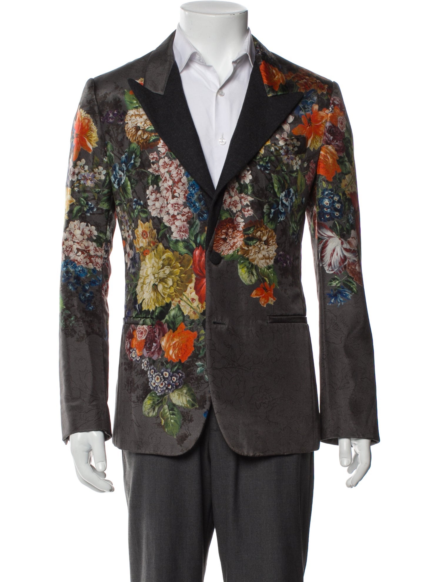 Dolce & Gabbana Virgin Wool Floral Print Blazer