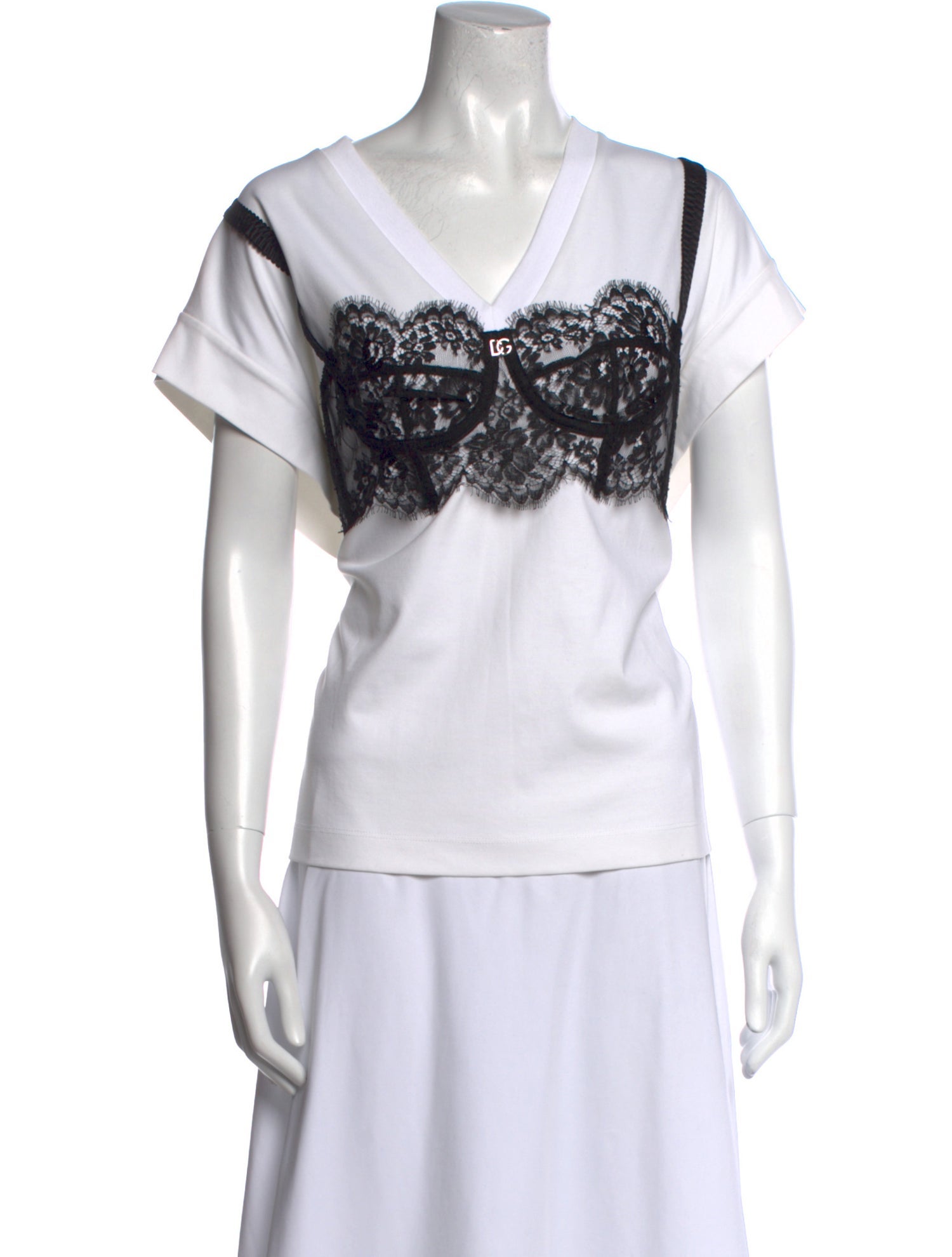 Dolce & Gabbana Graphic Print V-Neck T-Shirt w/ Tags