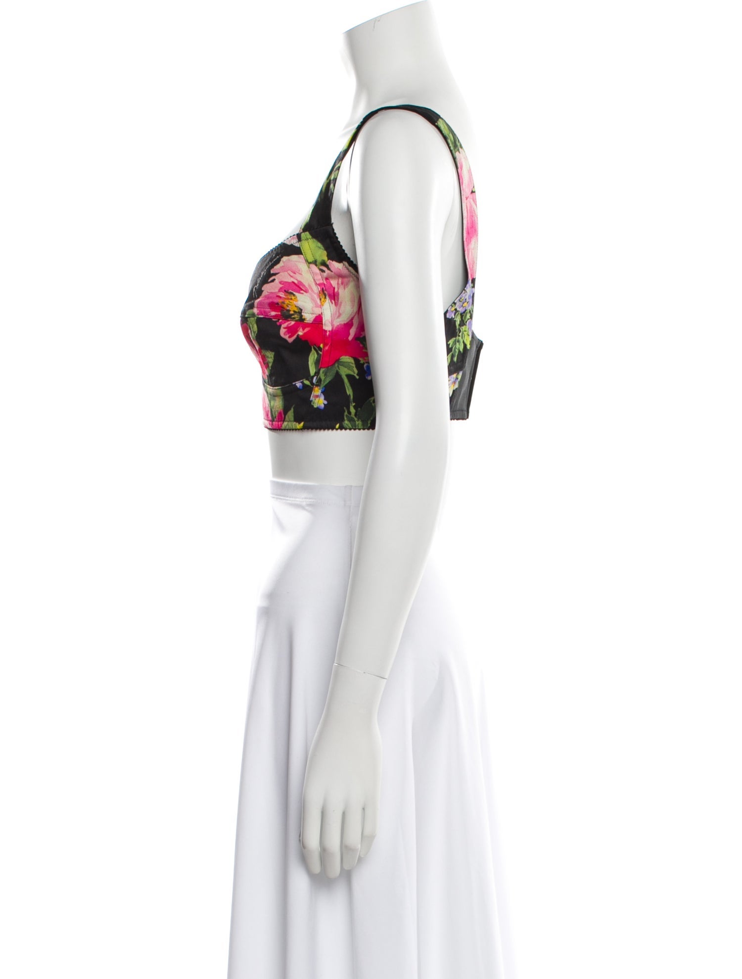 Dolce & Gabbana Printed Square Neckline Crop Top