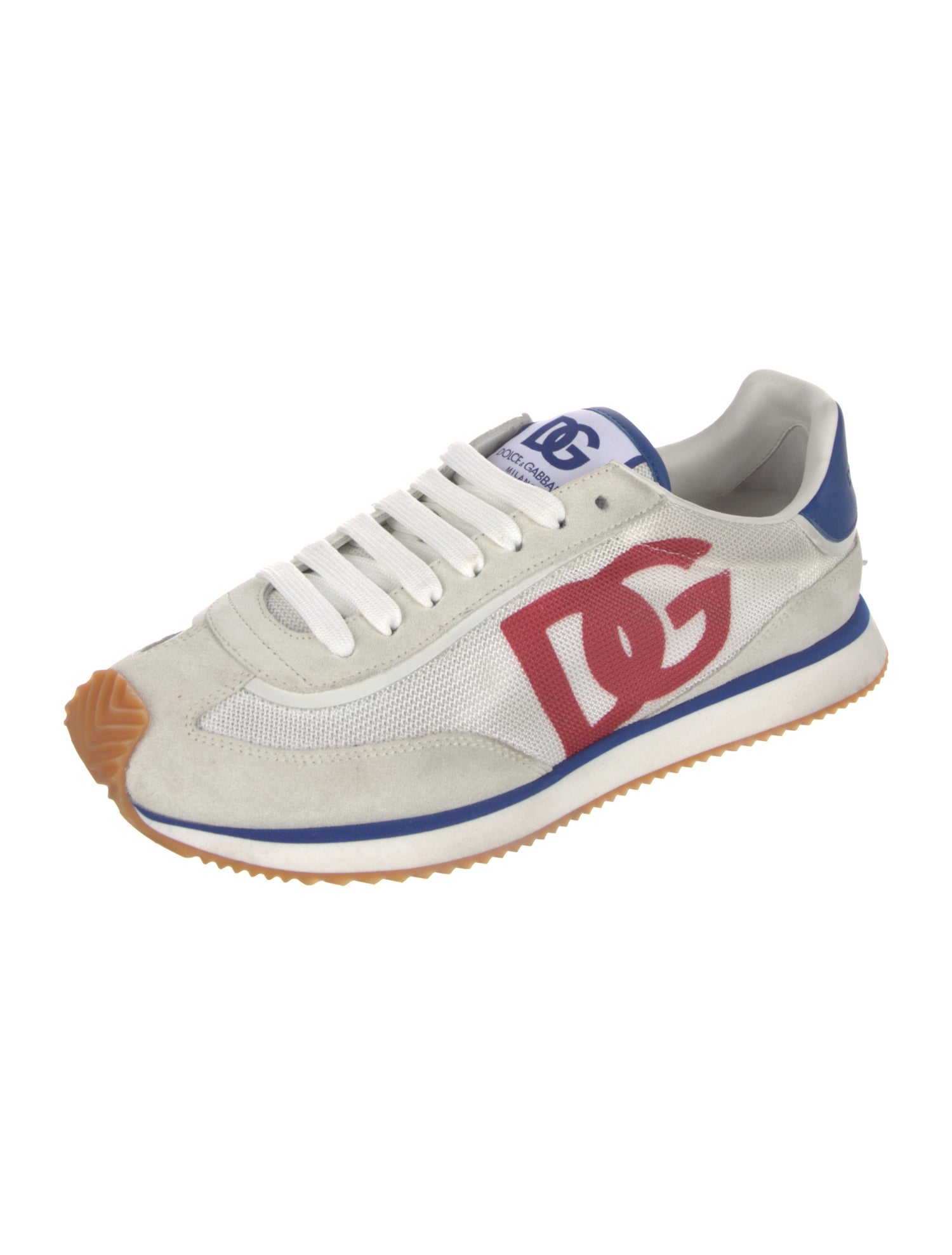 Dolce & Gabbana Leather Colorblock Pattern Sneakers