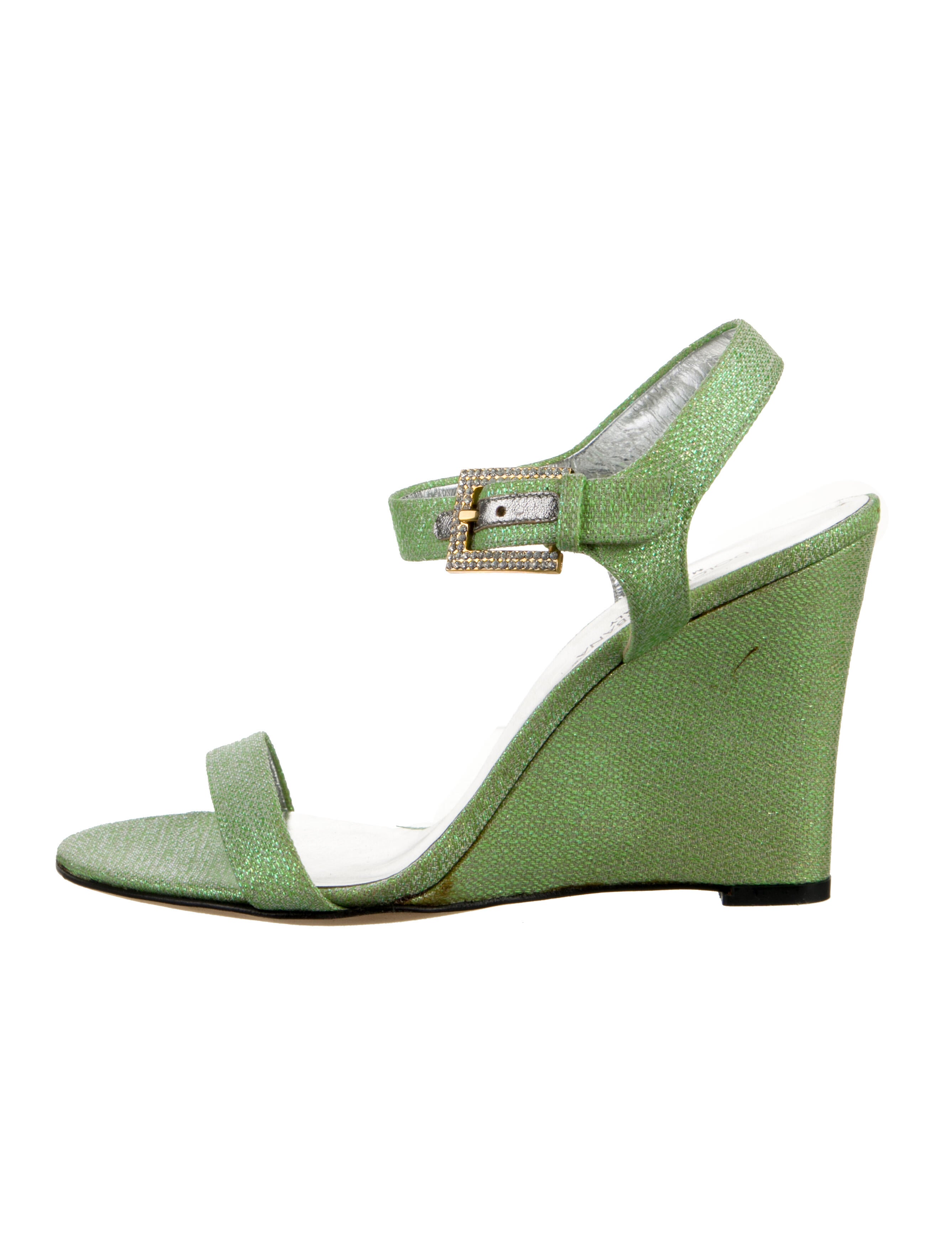 Dolce & Gabbana Canvas Glitter Accents Sandals