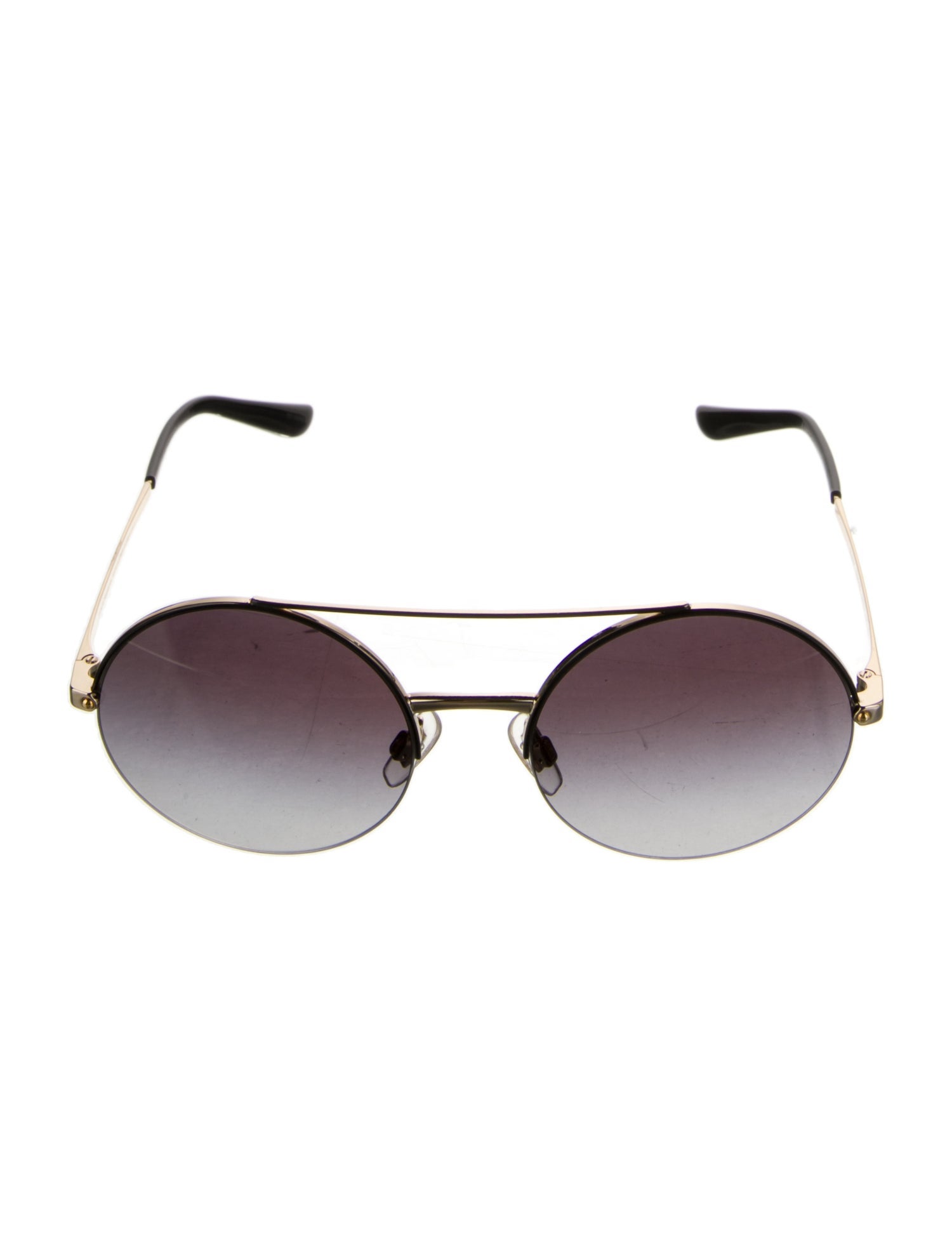 Dolce & Gabbana Faux Pearl Accents Round Sunglasses