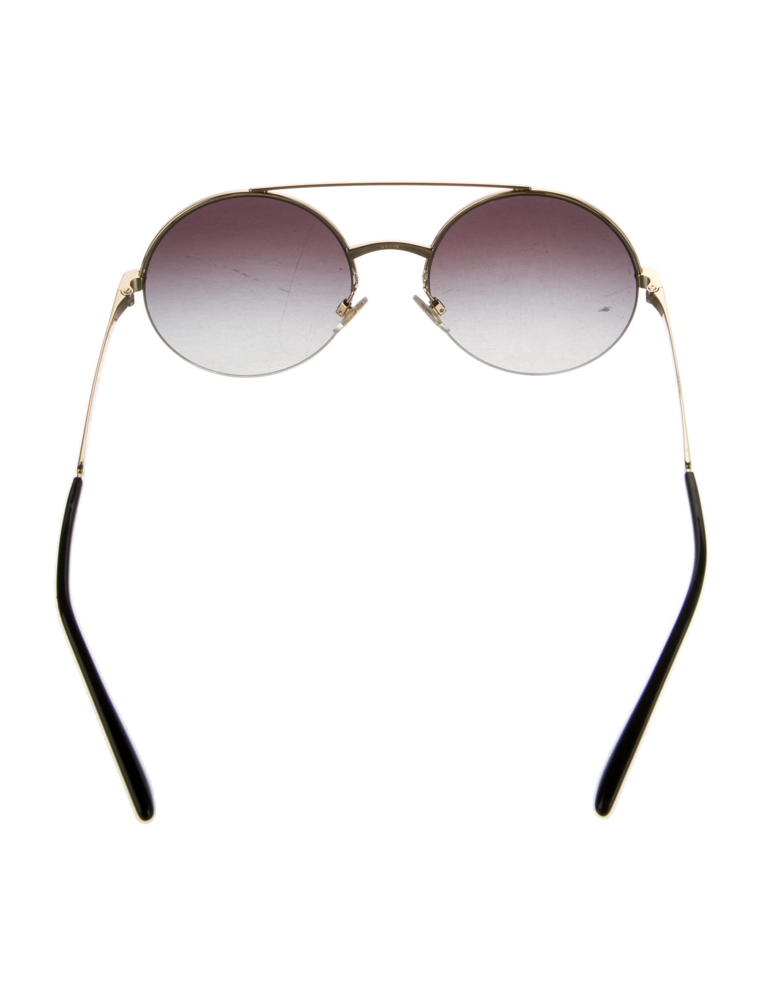 Dolce & Gabbana Faux Pearl Accents Round Sunglasses