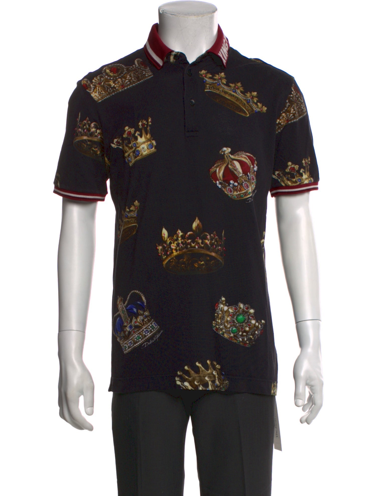 Dolce & Gabbana Floral Print Crew Neck Polo Shirt
