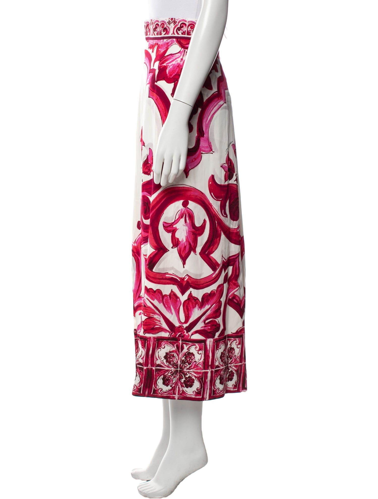 Dolce & Gabbana Silk Midi Length Skirt