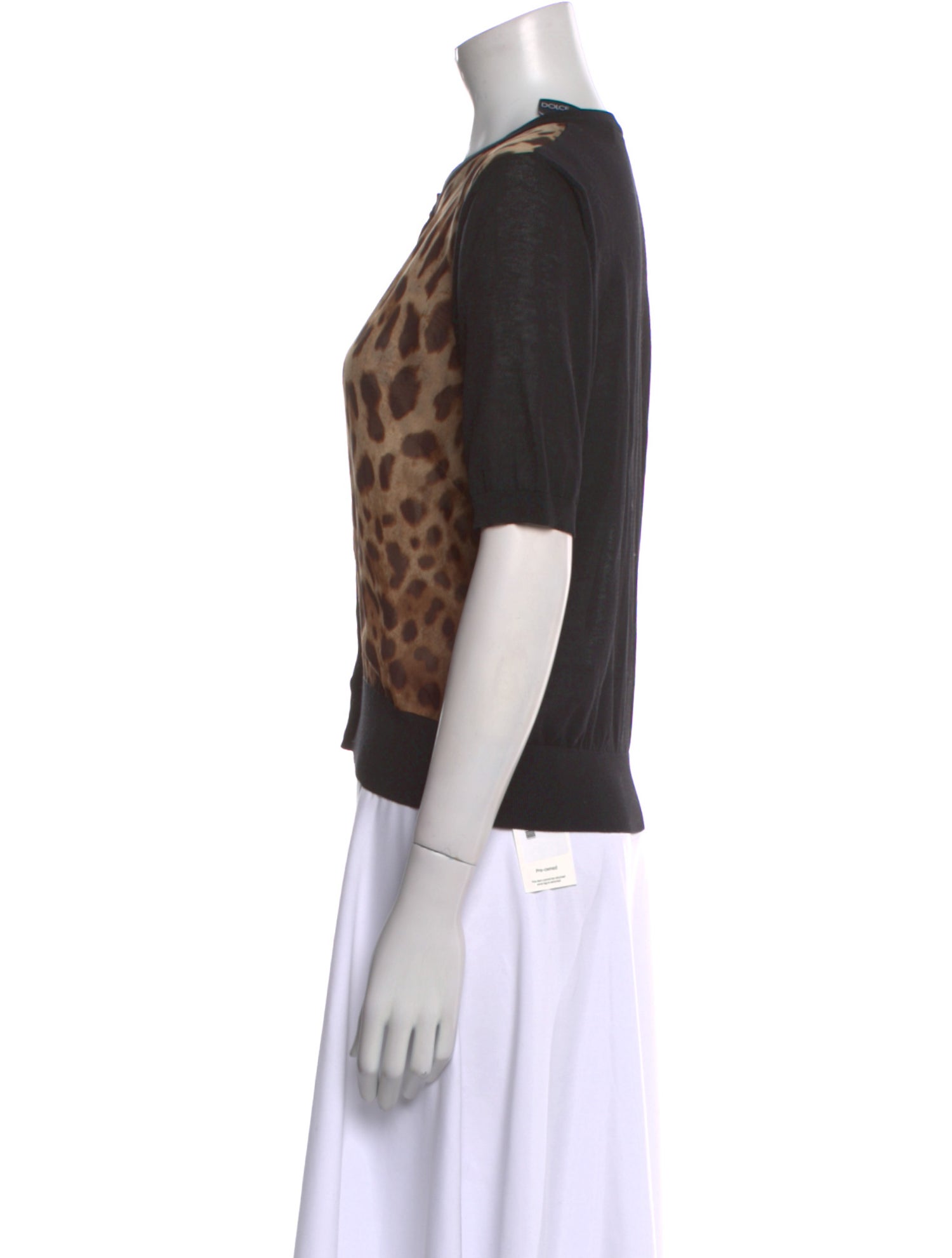 Dolce & Gabbana Animal Print Crew Neck Top