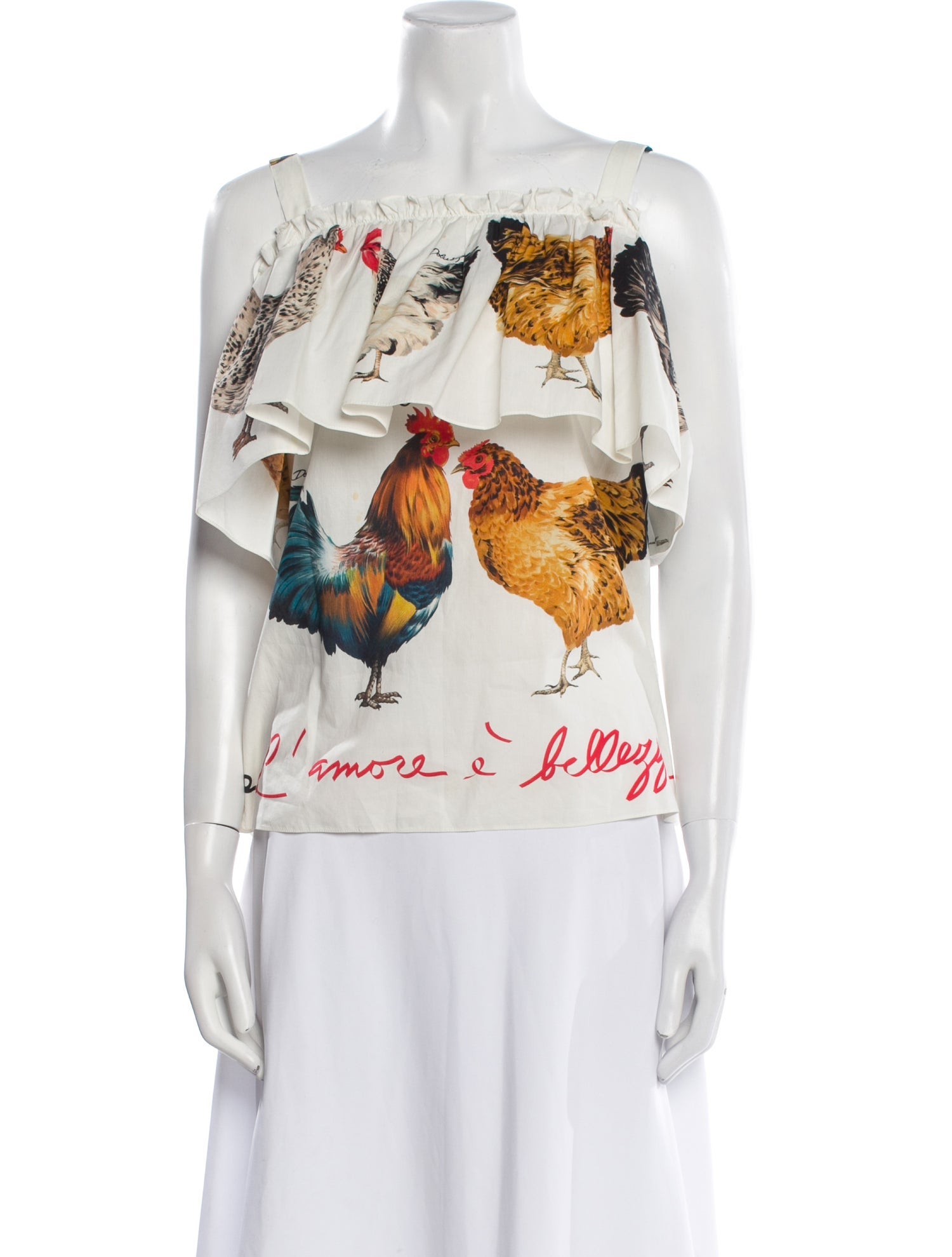 Dolce & Gabbana Graphic Print Bateau Neckline Top