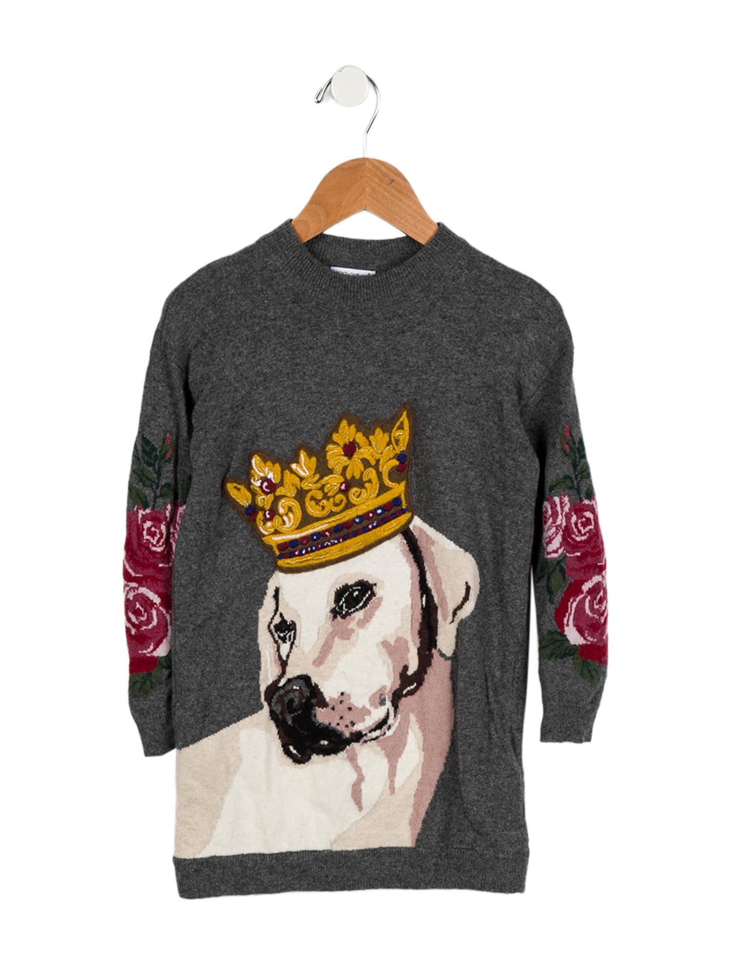 Dolce & Gabbana Girls' Dog Graphic Sweater Dress