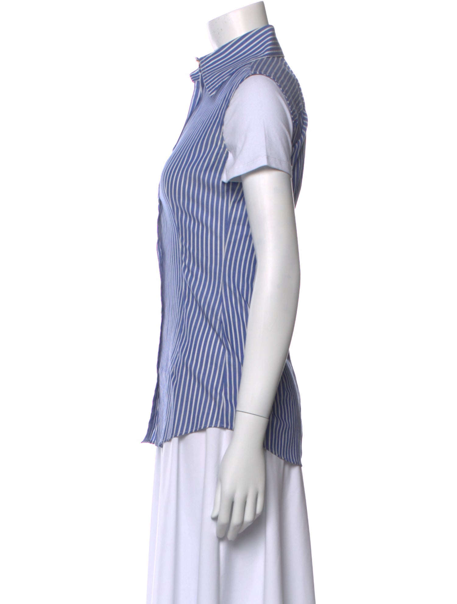 Dolce & Gabbana Striped Short Sleeve Button-Up Top