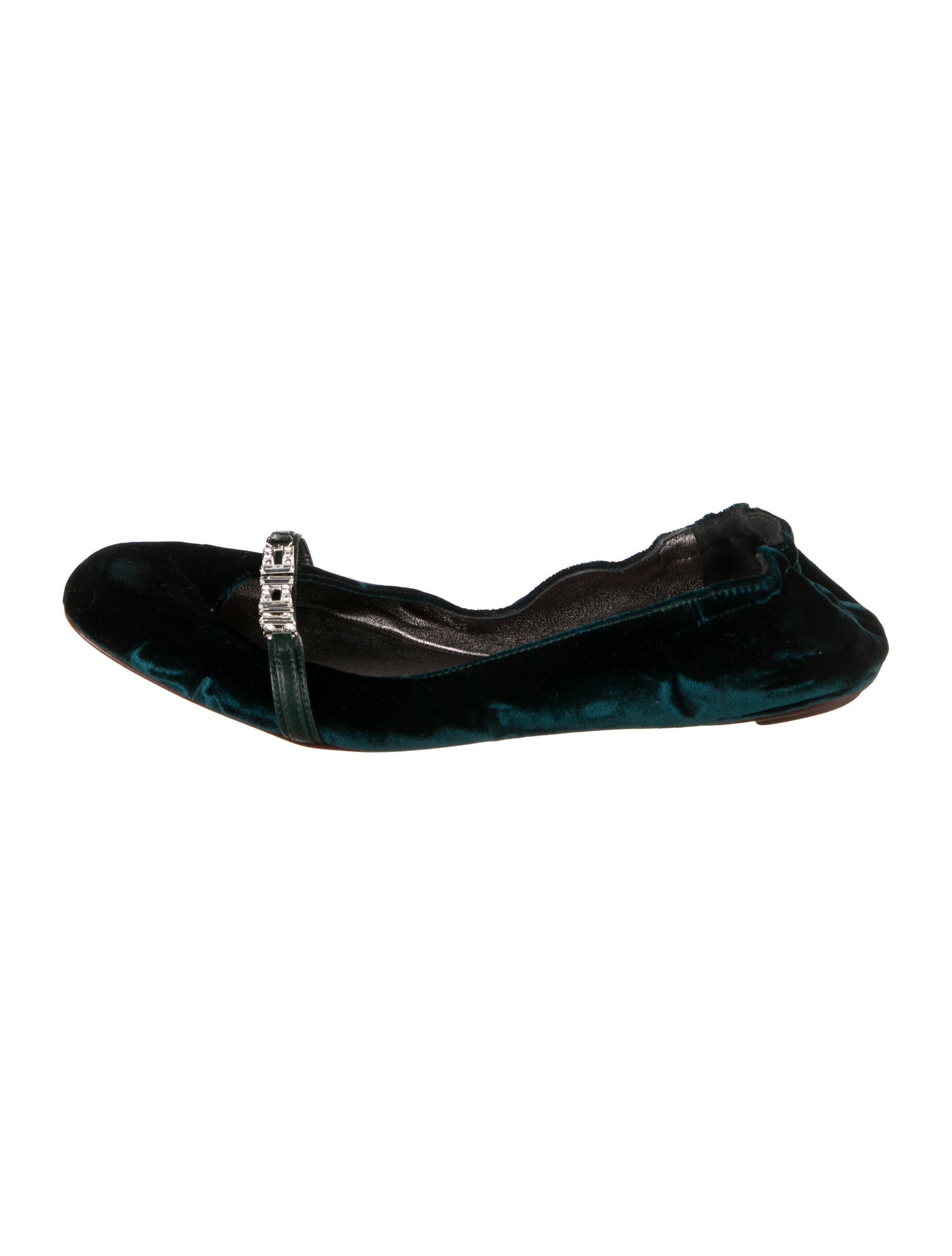 Dolce & Gabbana Velvet Crystal Embellishments Ballet Flats