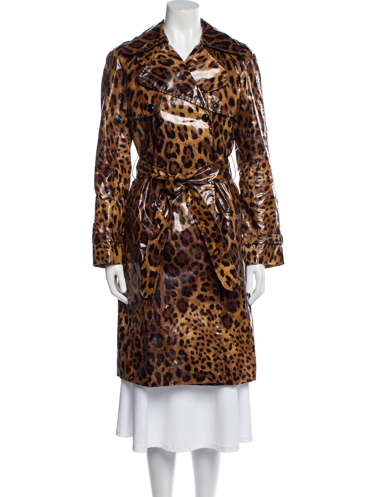 Dolce & Gabbana Silk Animal Print Coat