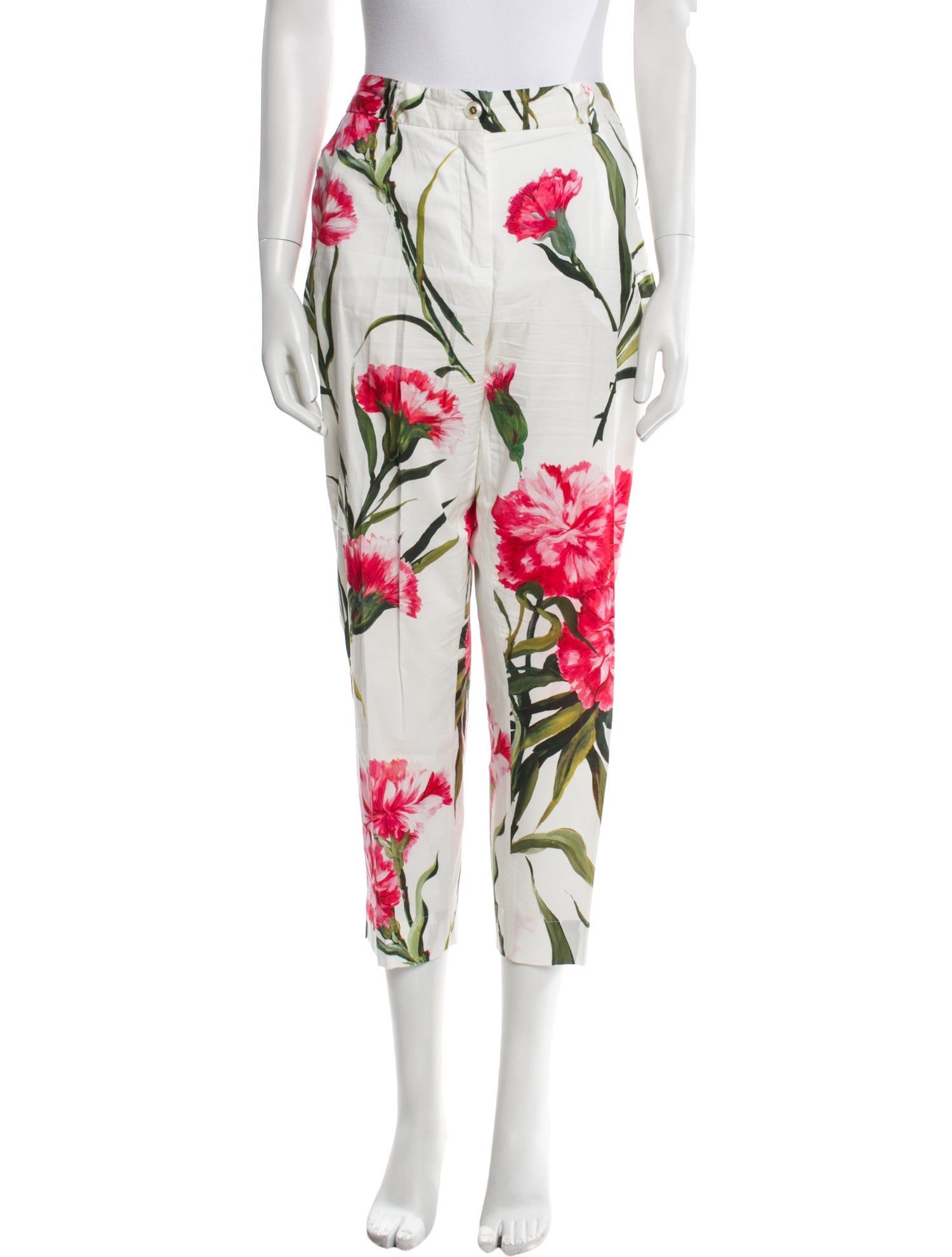 Dolce & Gabbana Floral Print Straight Leg Pants