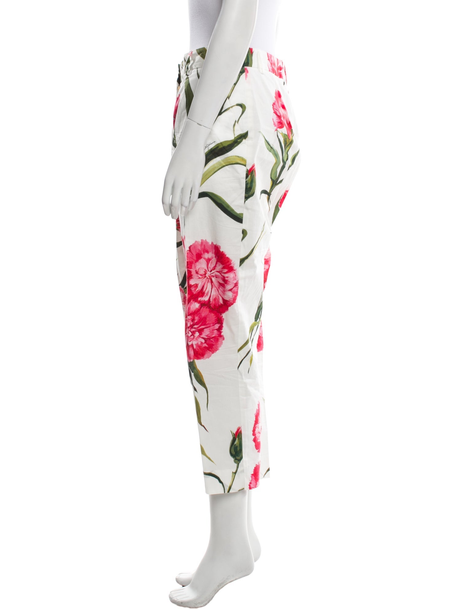 Dolce & Gabbana Floral Print Straight Leg Pants