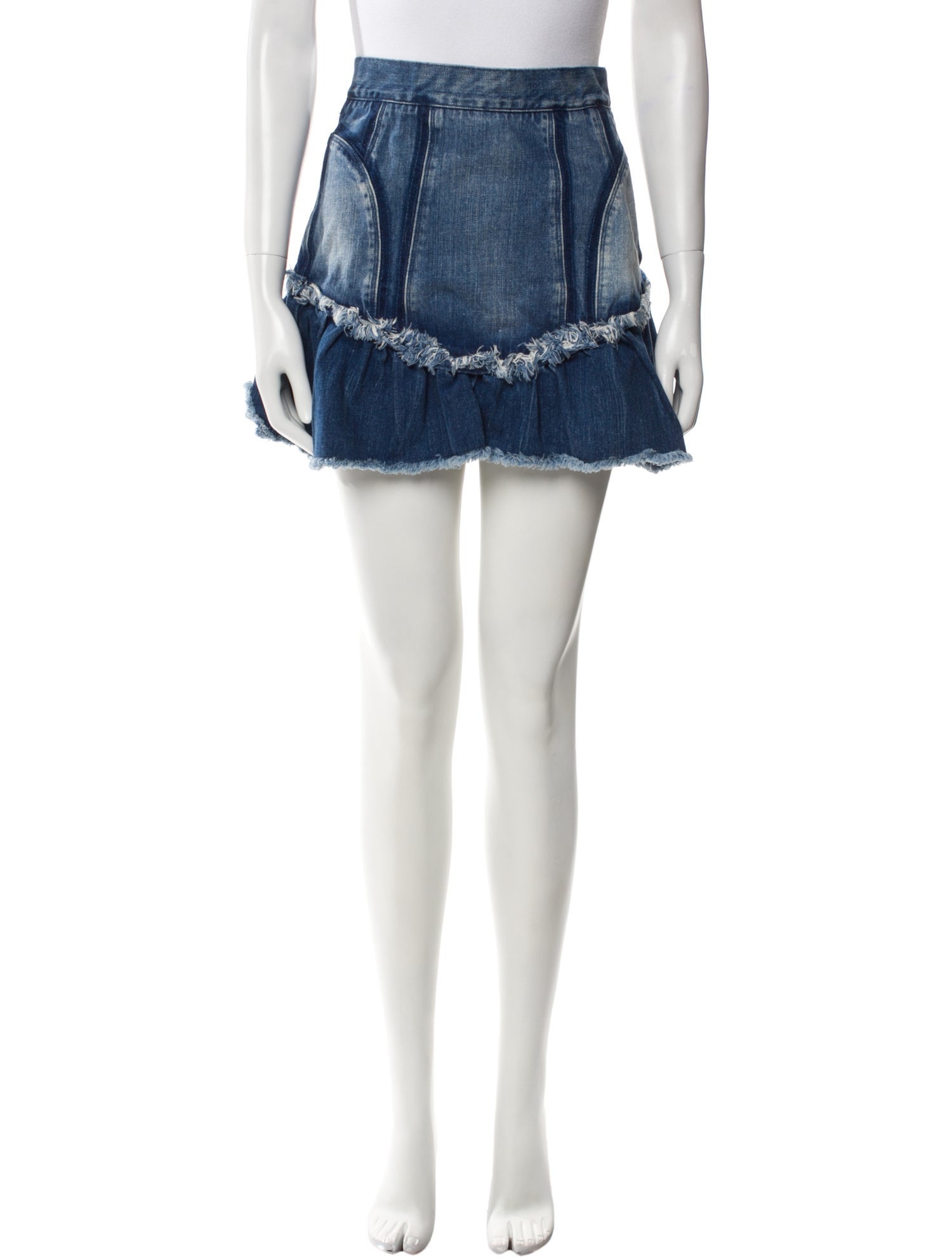 D&G Raw-Edge Trim Mini Skirt