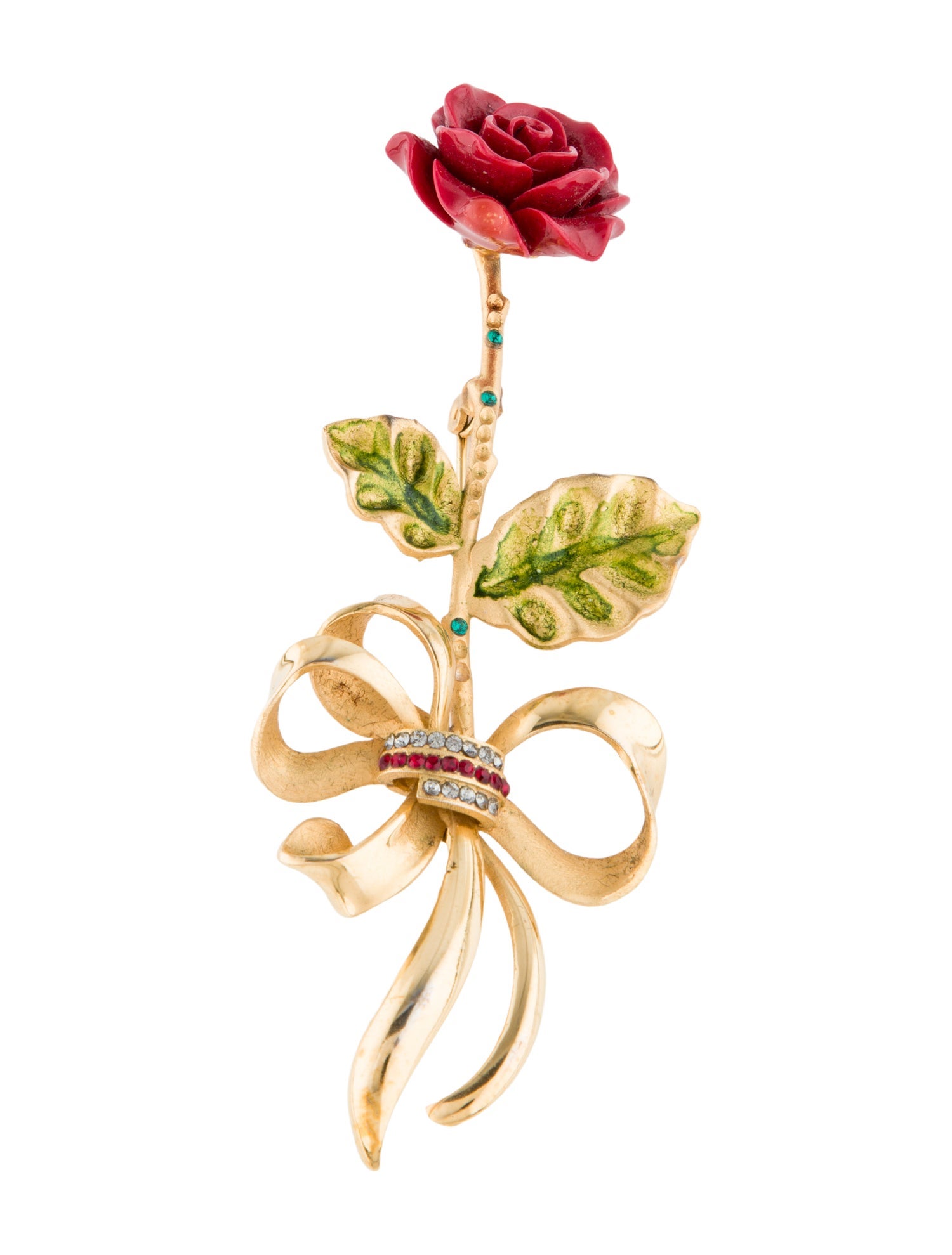 Dolce & Gabbana Resin & Crystal Rose Brooch