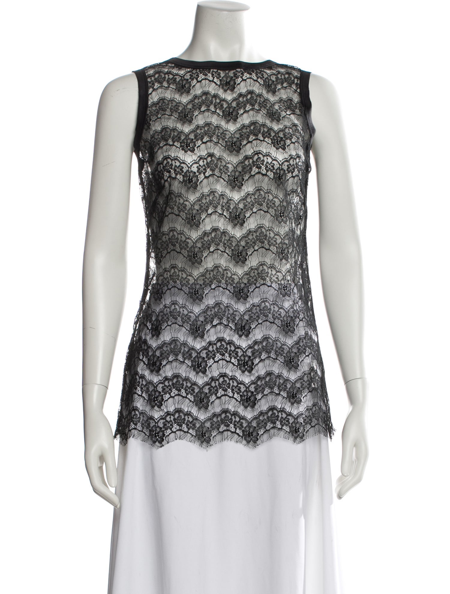 Dolce & Gabbana Lace Pattern Crew Neck Top