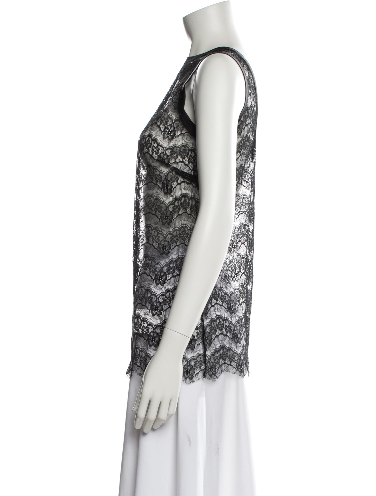 Dolce & Gabbana Lace Pattern Crew Neck Top