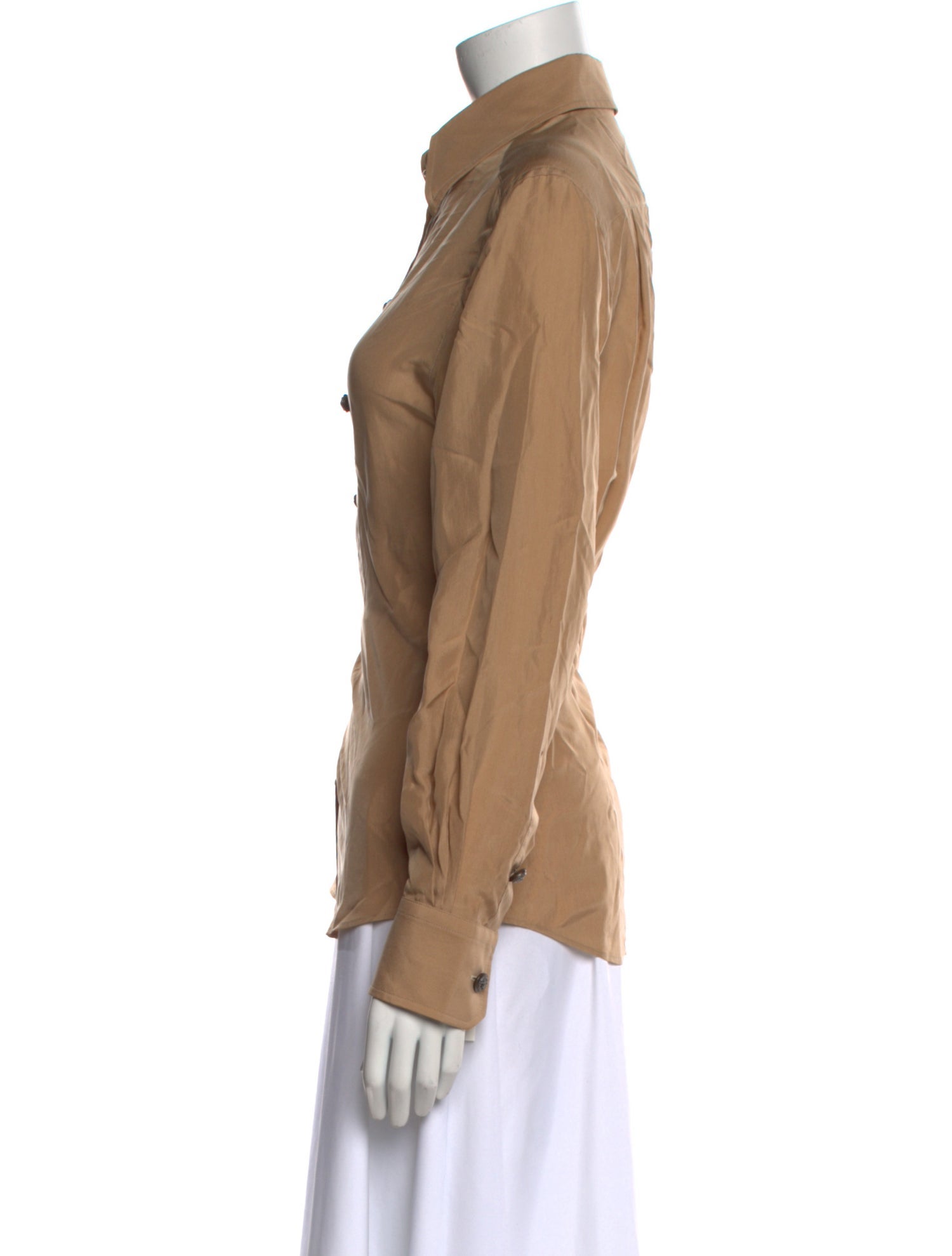 Dolce & Gabbana Silk Long Sleeve Button-Up Top