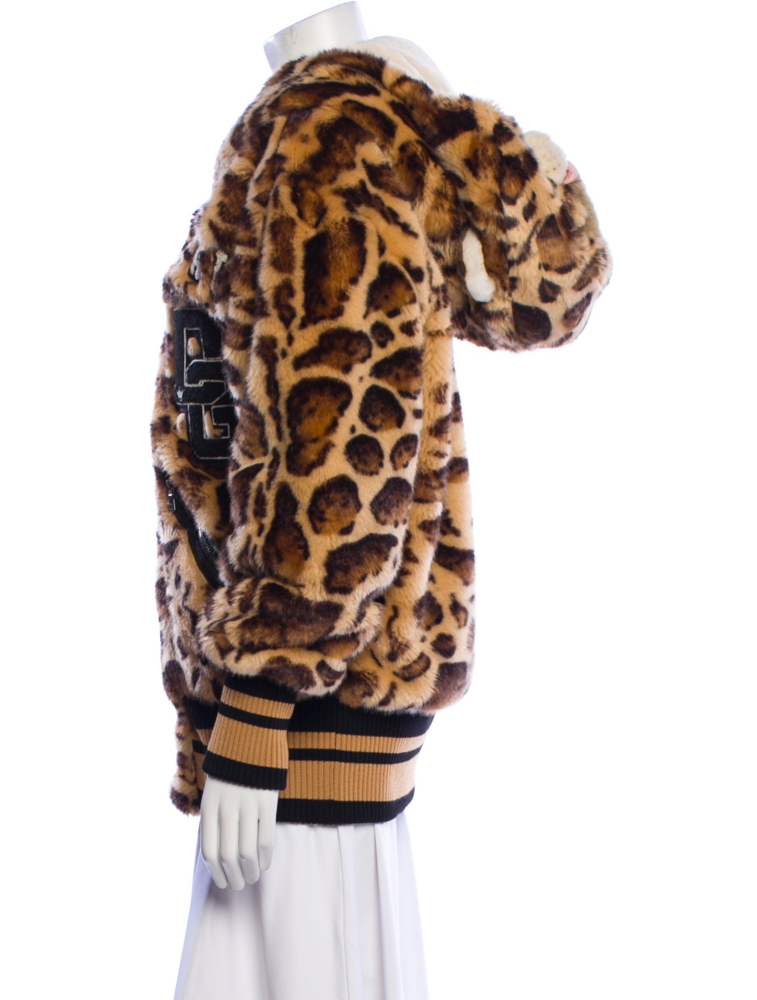 Dolce & Gabbana Animal Print Faux Fur Coat