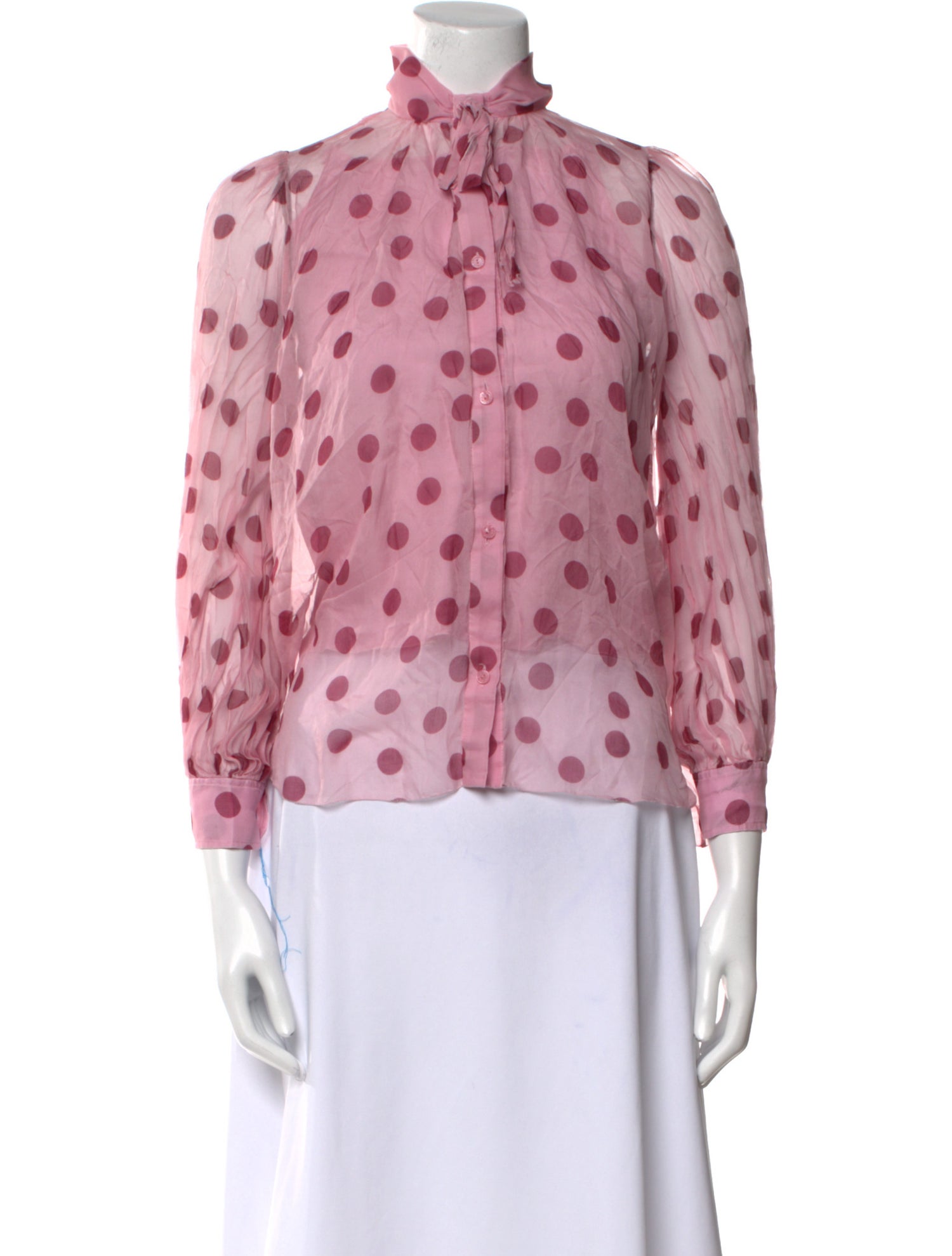 Dolce & Gabbana Girls' Polka Dot Long Sleeve Blouse