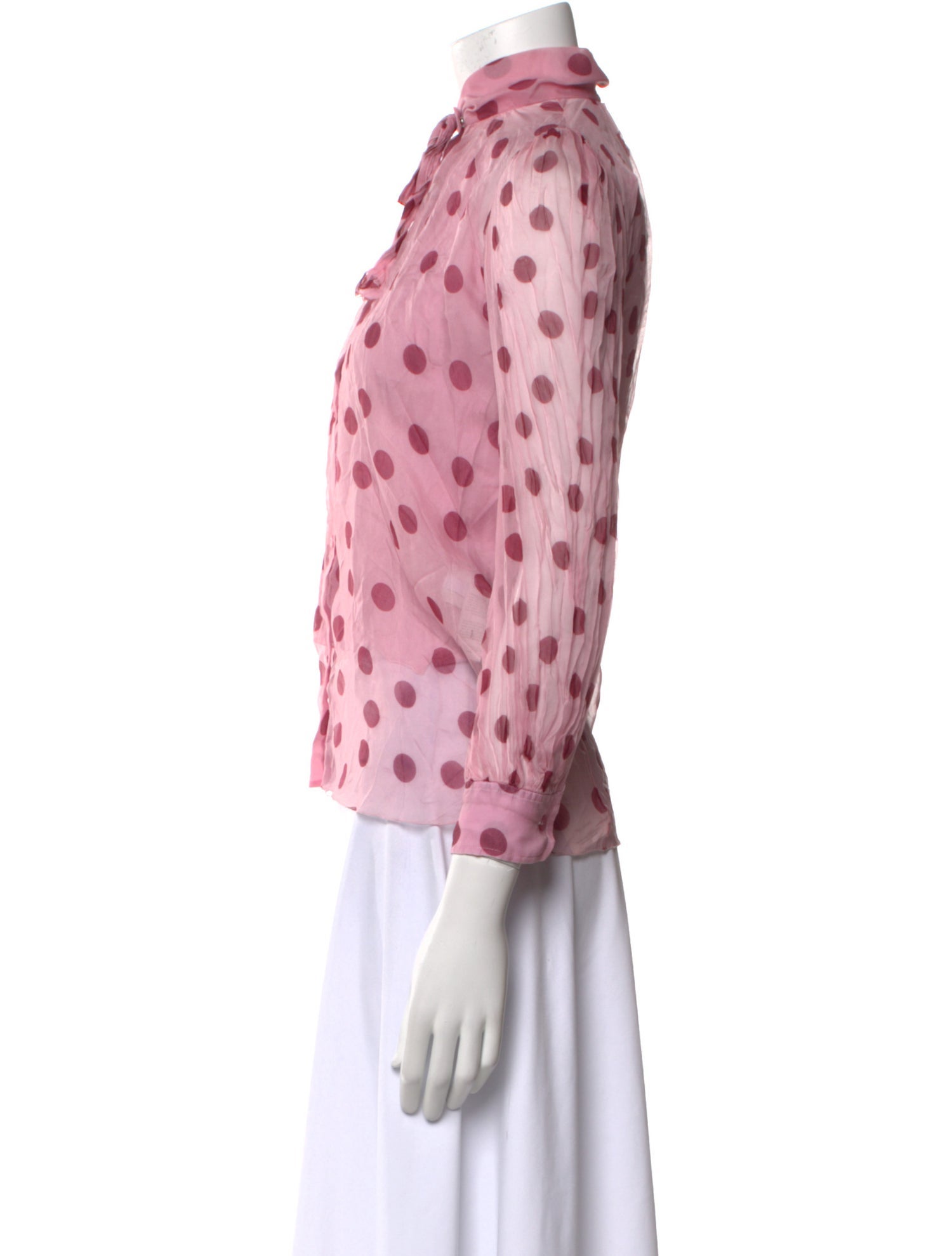 Dolce & Gabbana Girls' Polka Dot Long Sleeve Blouse