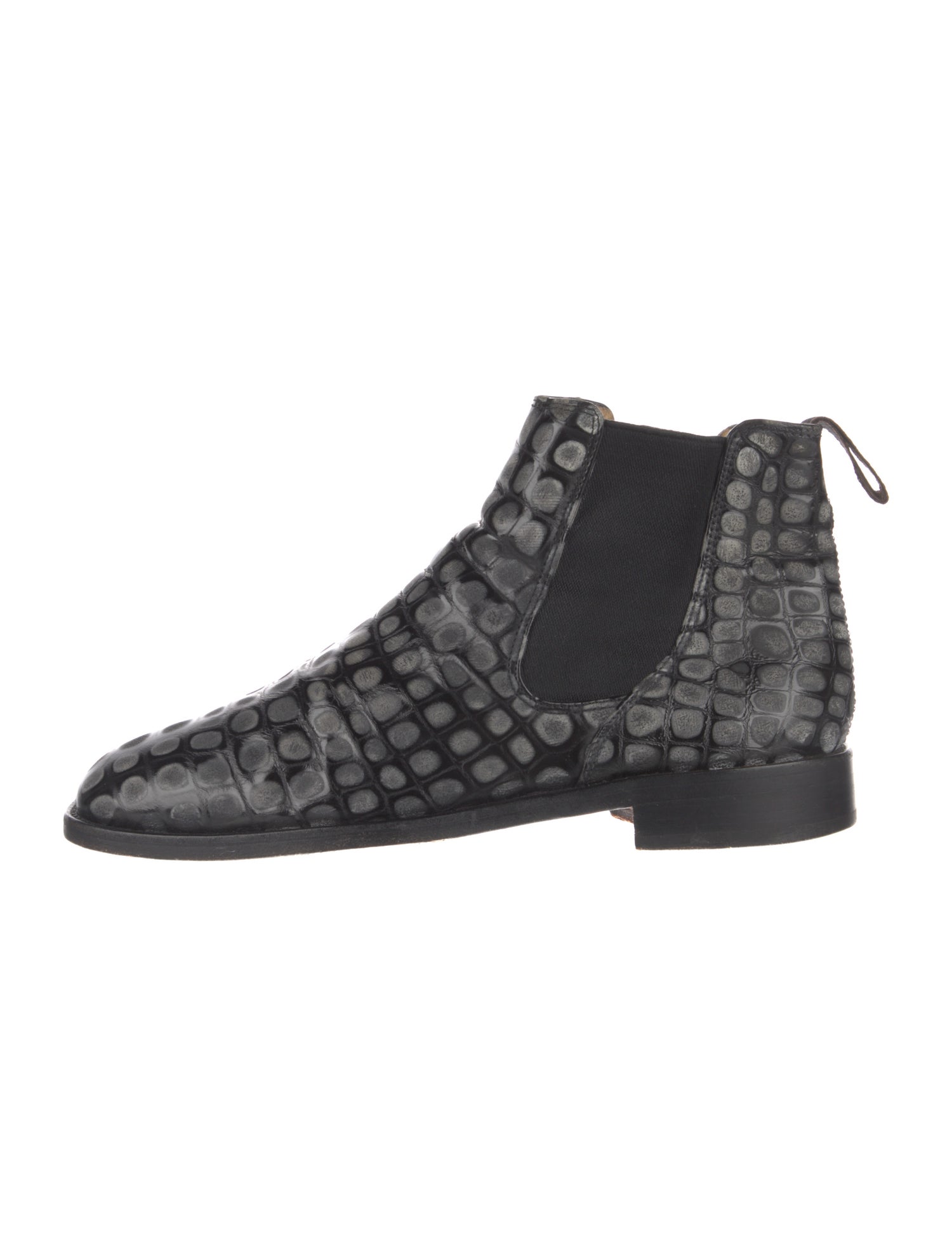 Dolce & Gabbana Leather Polka Dot Print Chelsea Boots